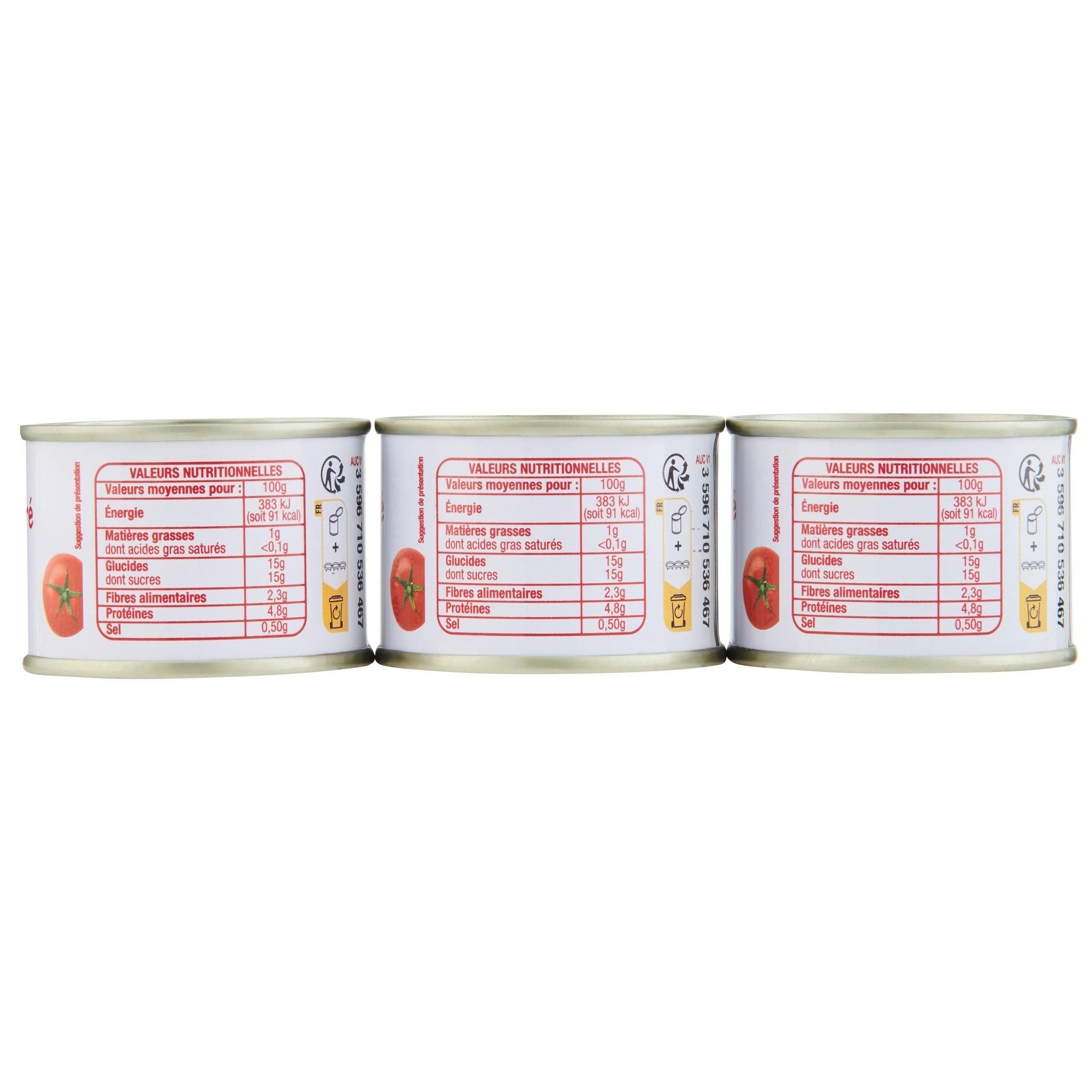 Voir la diapositive 2 : POUCE Double concentré de tomates 3x70g 210g