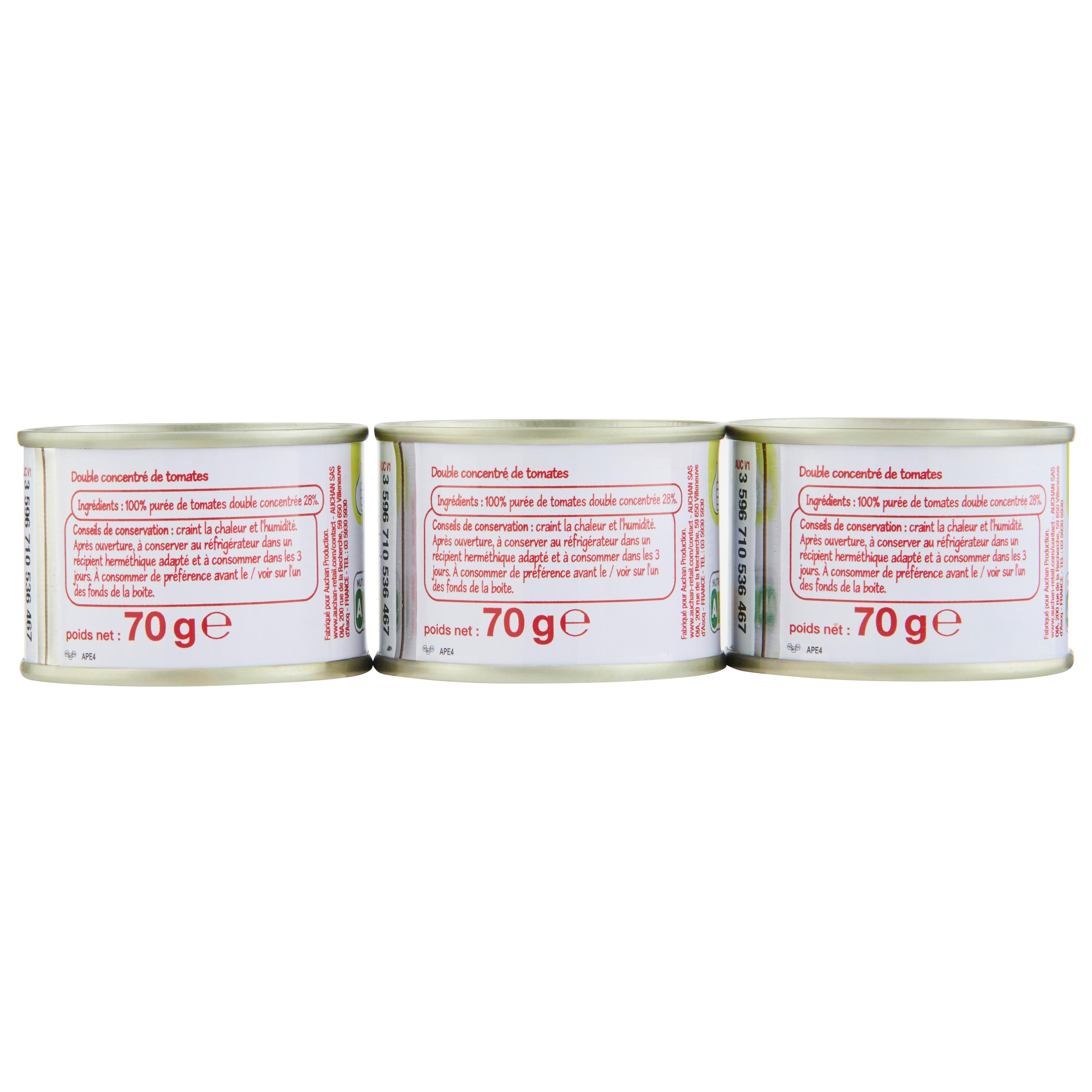Voir la diapositive 4 : POUCE Double concentré de tomates 3x70g 210g