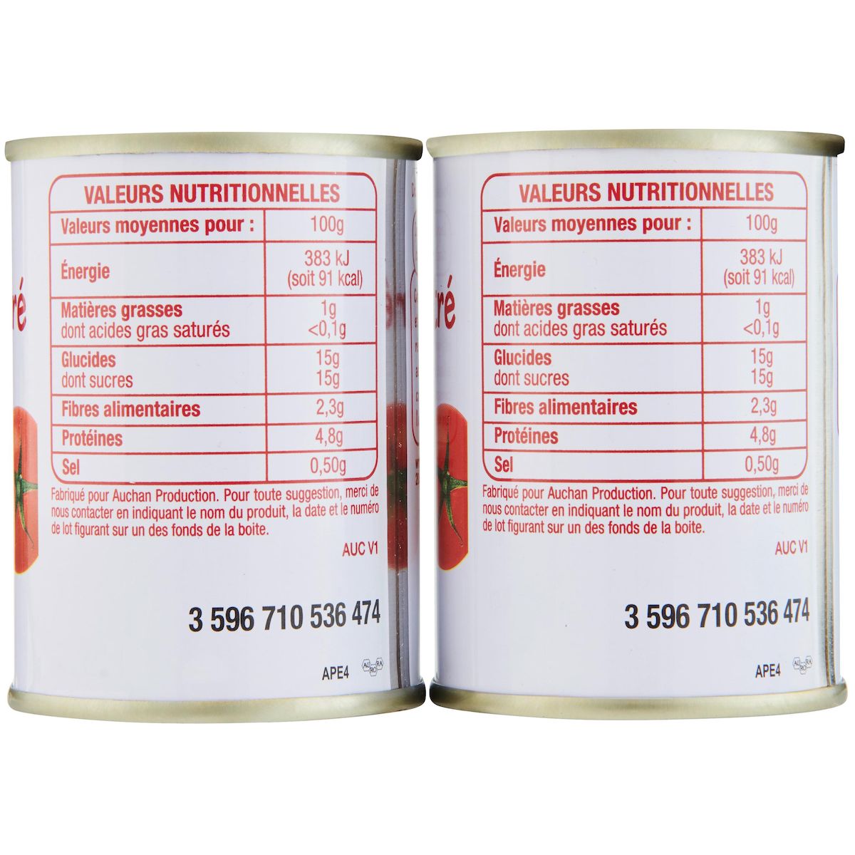 POUCE Double concentré de tomates 2 conserves 2x140g