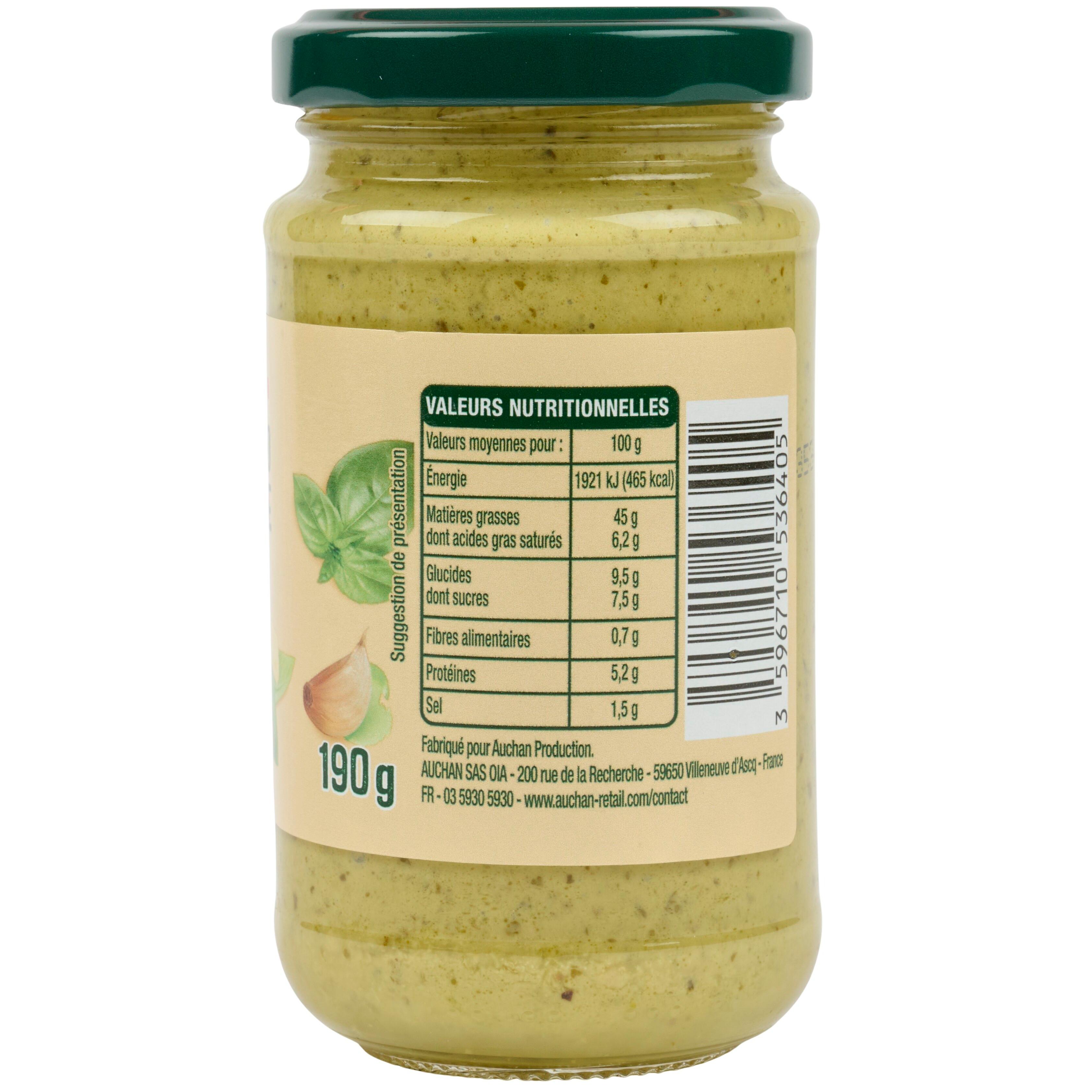 Voir la diapositive 2 : AUCHAN Pesto verde 190g
