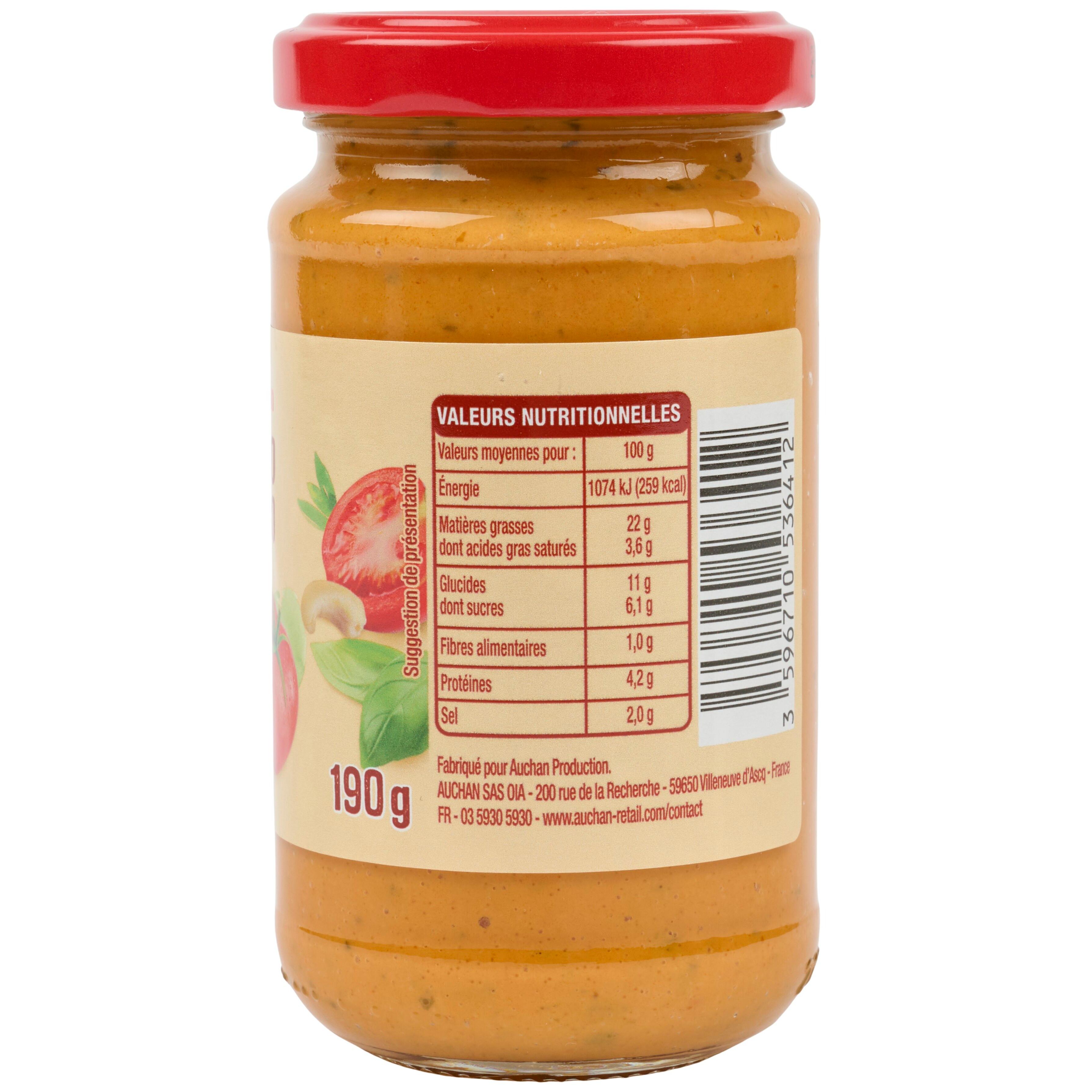 Voir la diapositive 2 : AUCHAN Pesto rosso 190g