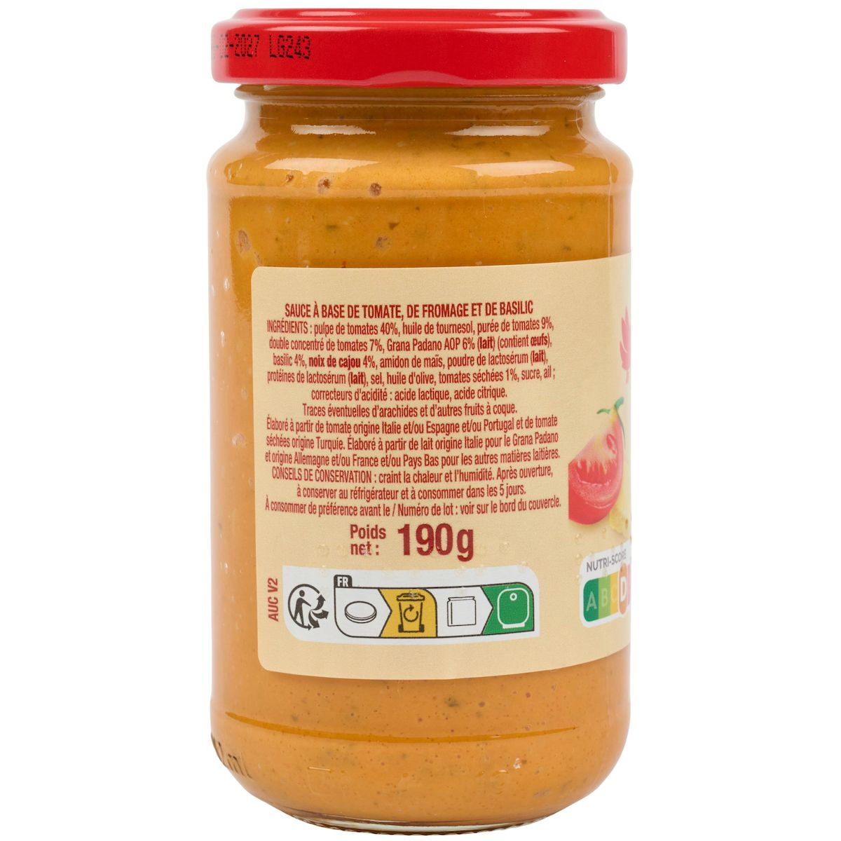AUCHAN Pesto rosso 190g