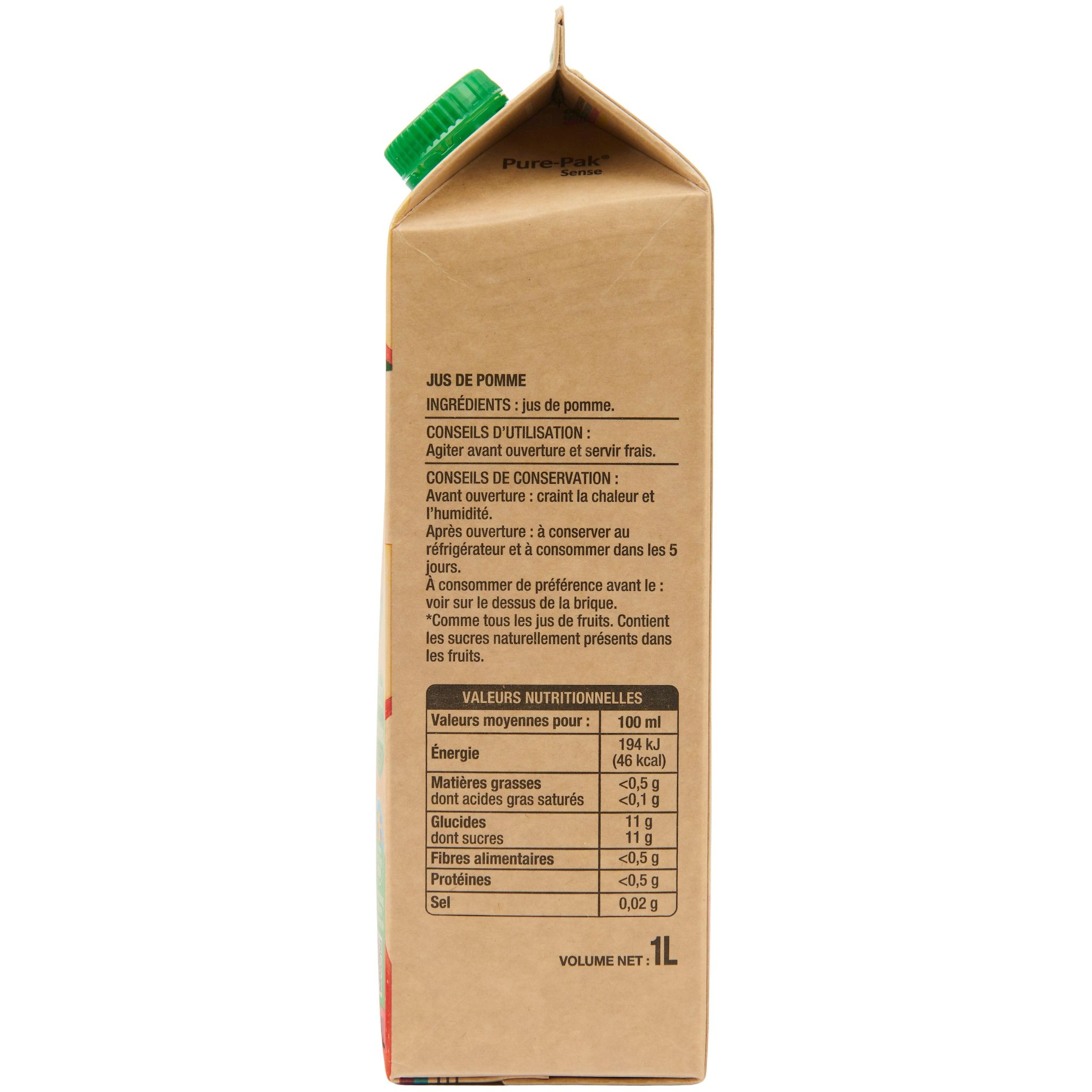 Voir la diapositive 4 : AUCHAN Pur jus de pomme 1l