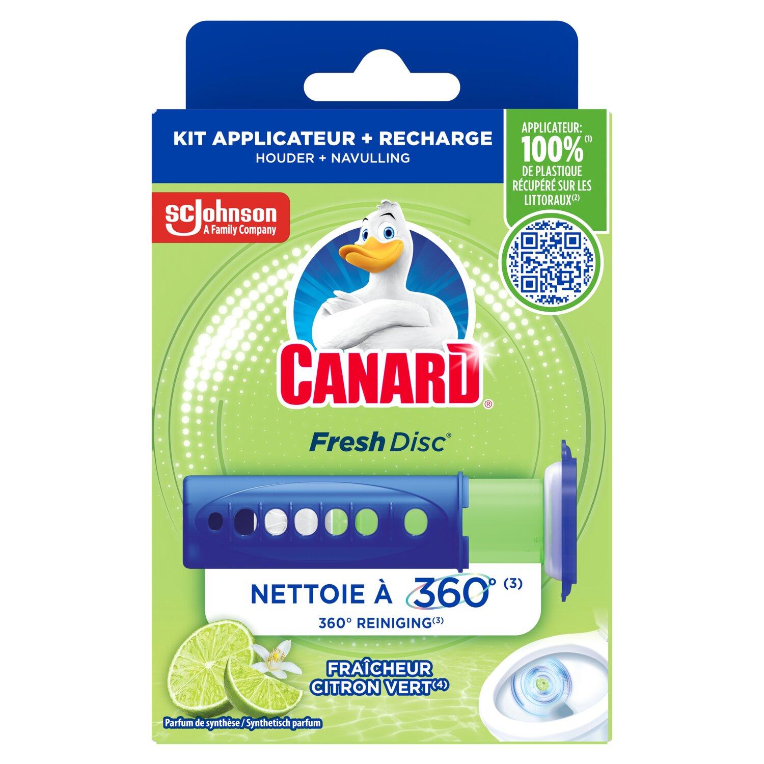 Voir la diapositive 2 : CANARD Fresh Disc Bloc WC fraîcheur citron vert Kit applicateur + 1 recharge