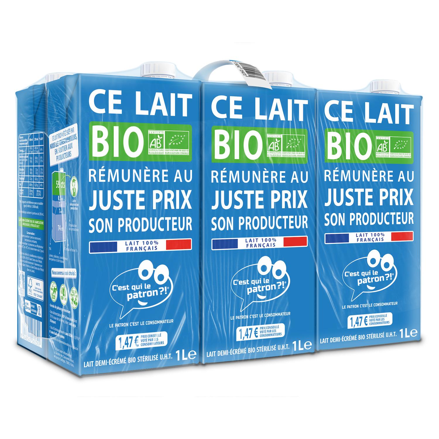LA MARQUE CONSO Lait demi-écrémé bio 6x1l