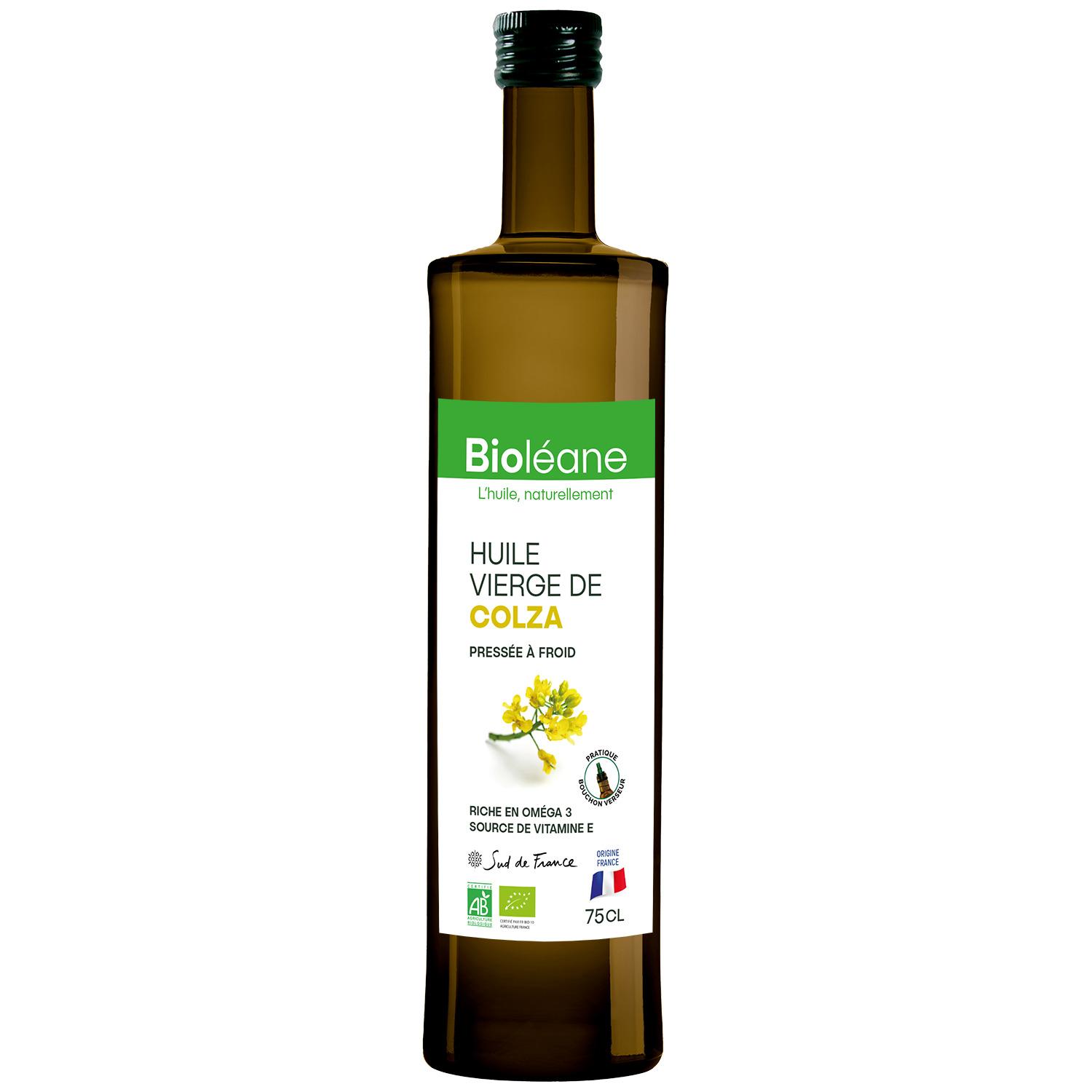 BIOLEANE Huile vierge de colza pressée à froid bio en bouteille 75cl