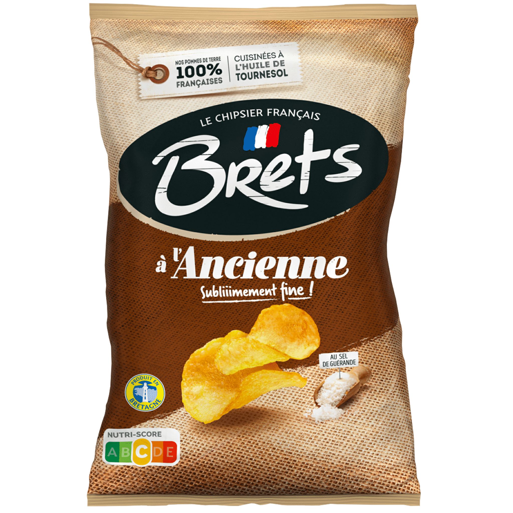 BRETS Chips à l'ancienne nature au sel de guérande 125g