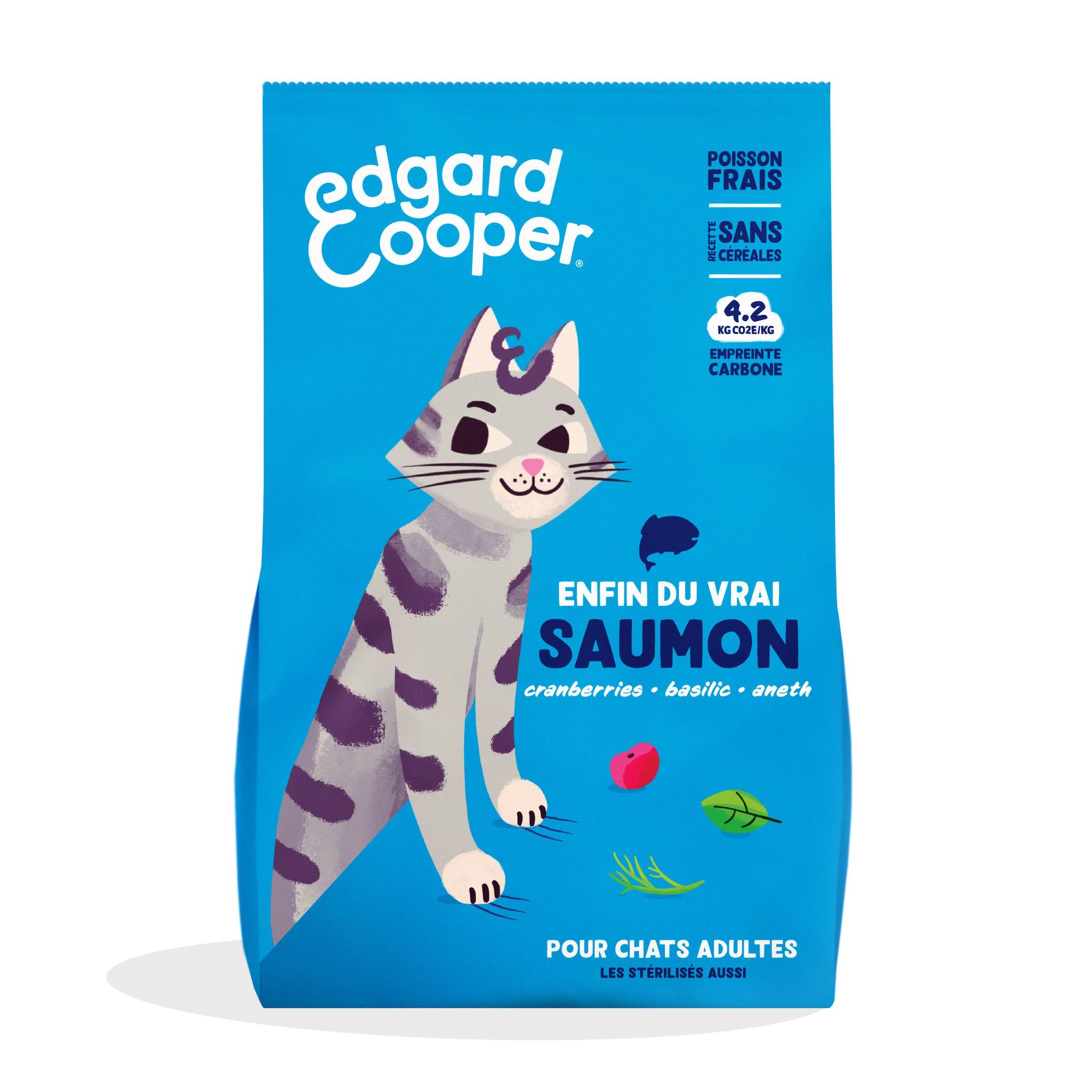 EDGAR & COOPER Croquettes au saumon cranberries basilic aneth pour chats adultes 750g