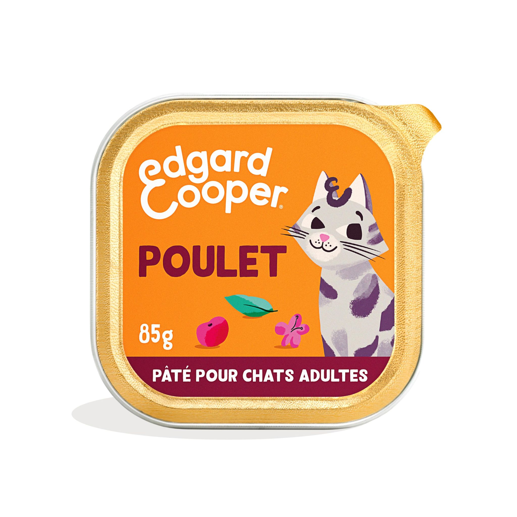 EDGAR & COOPER Barquette de pâté au poulet pour chats adultes 85g