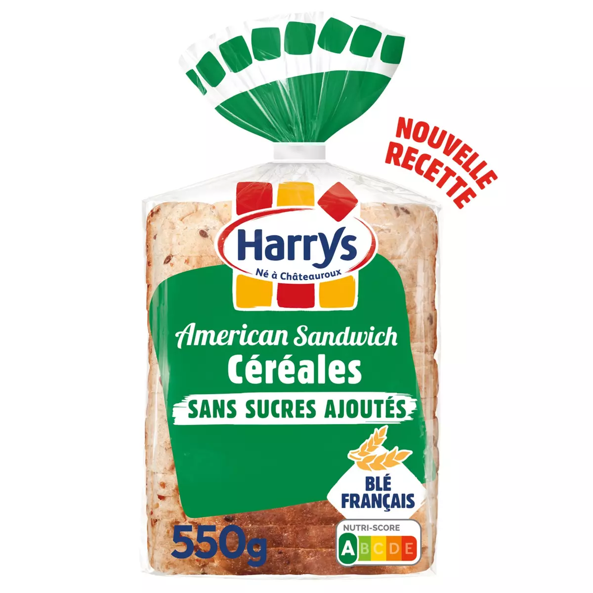 HARRYS American Sandwich Pain de mie aux céréales sans sucres ajoutés 14 tranches 550g