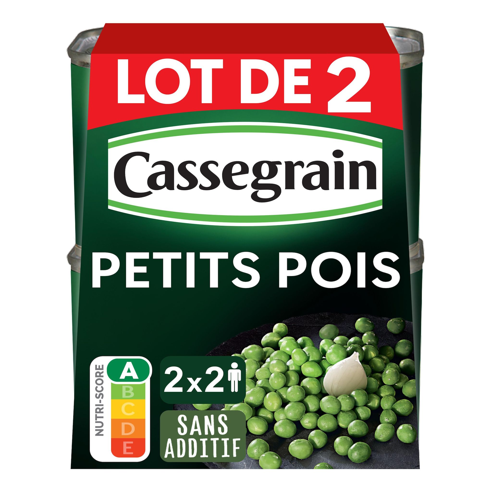 CASSEGRAIN Petits pois 2x2 portions 2x280g