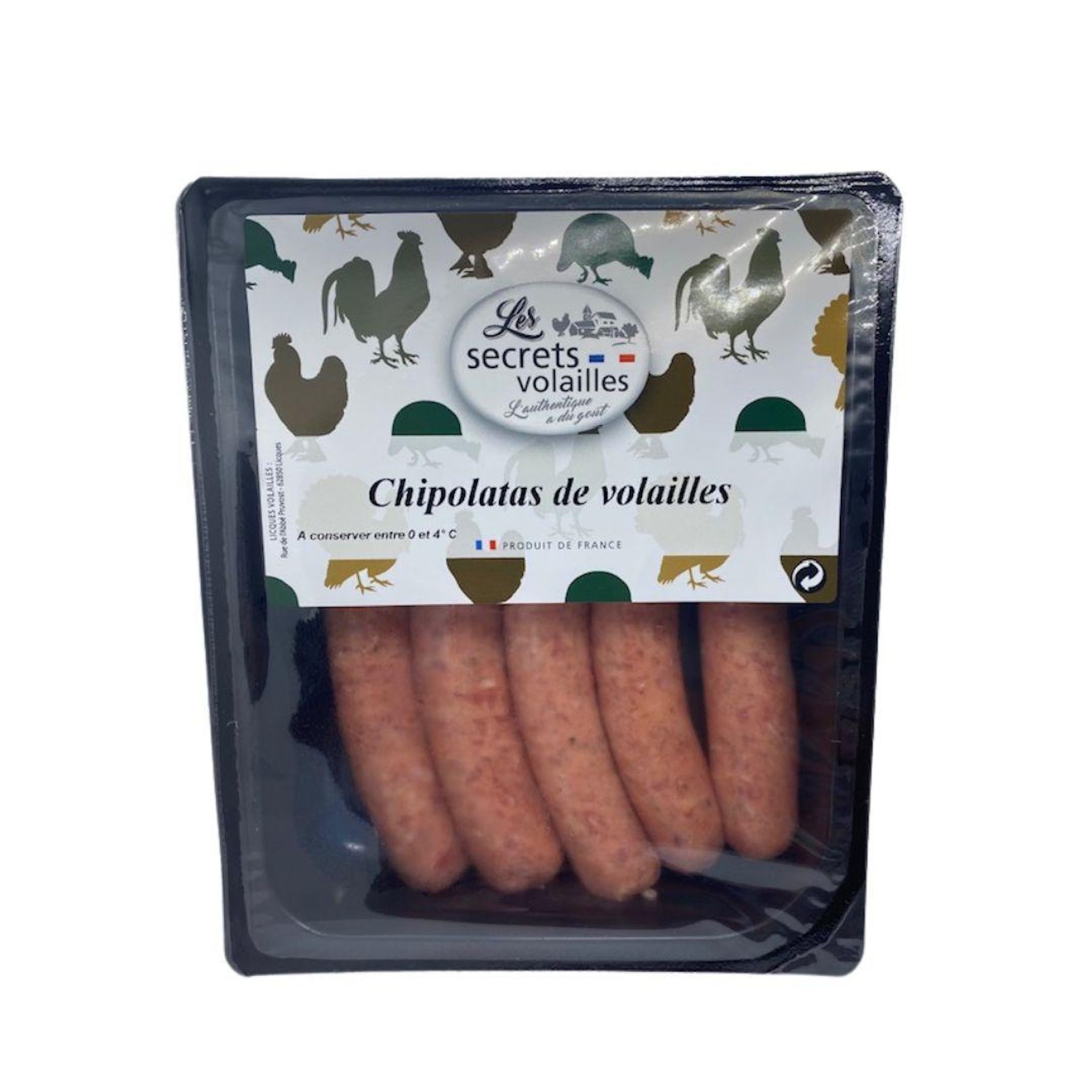 LES SECRETS VOLAILLES Chipolatas de volaille 5 pièces 240g
