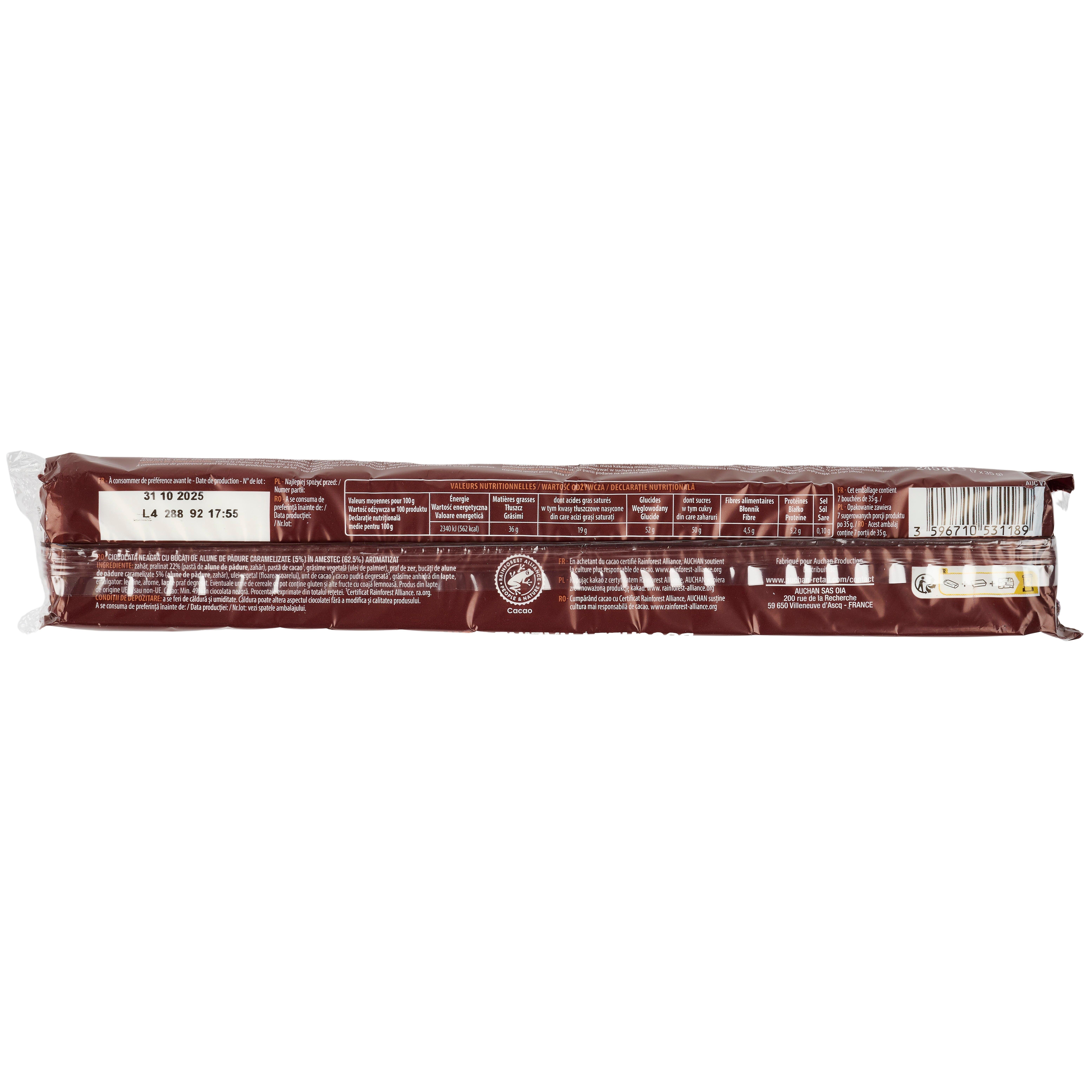 Voir la diapositive 4 : AUCHAN Bouchées praliné noir 7 bouchées 245g