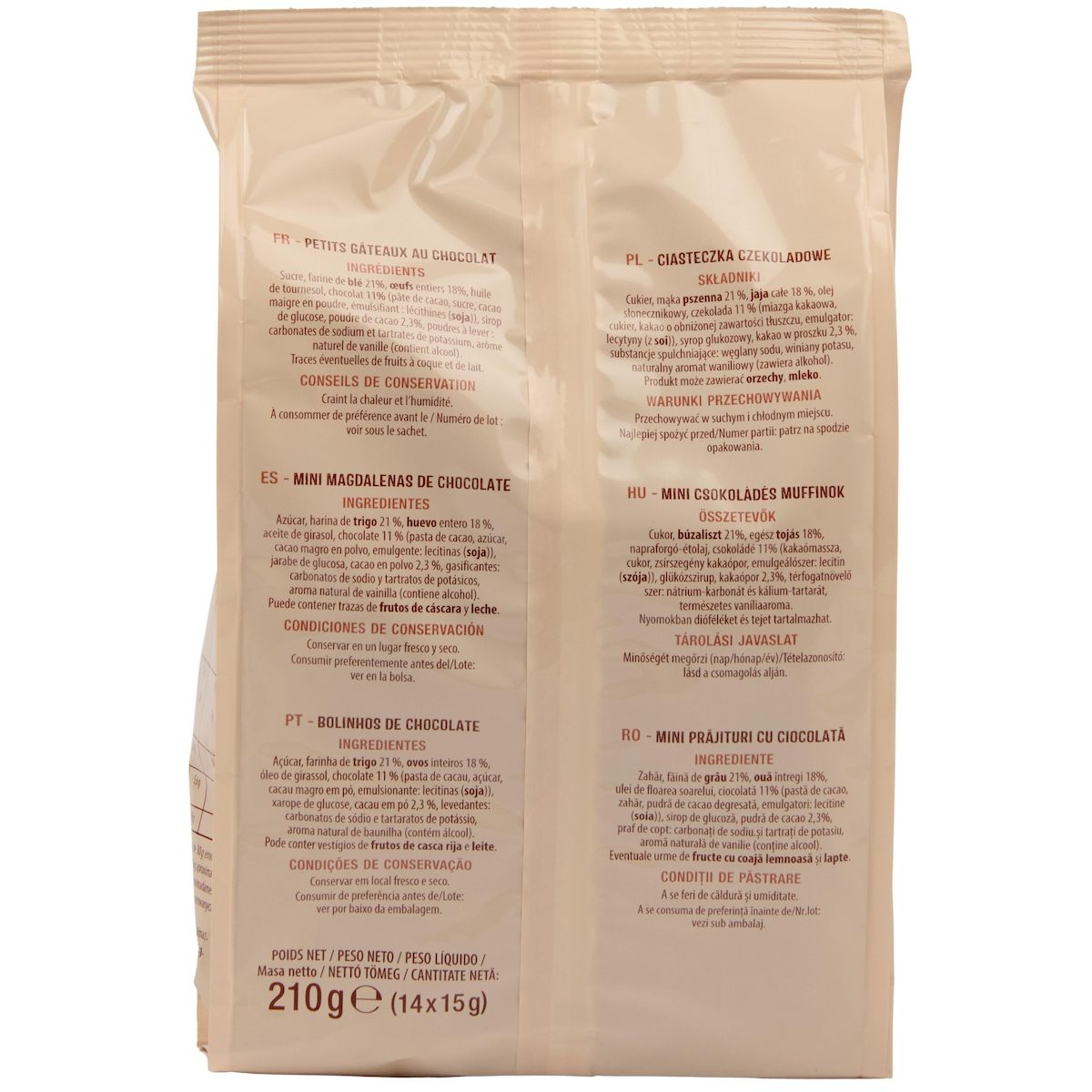 AUCHAN Mini muffins au chocolat 14 muffins 210g