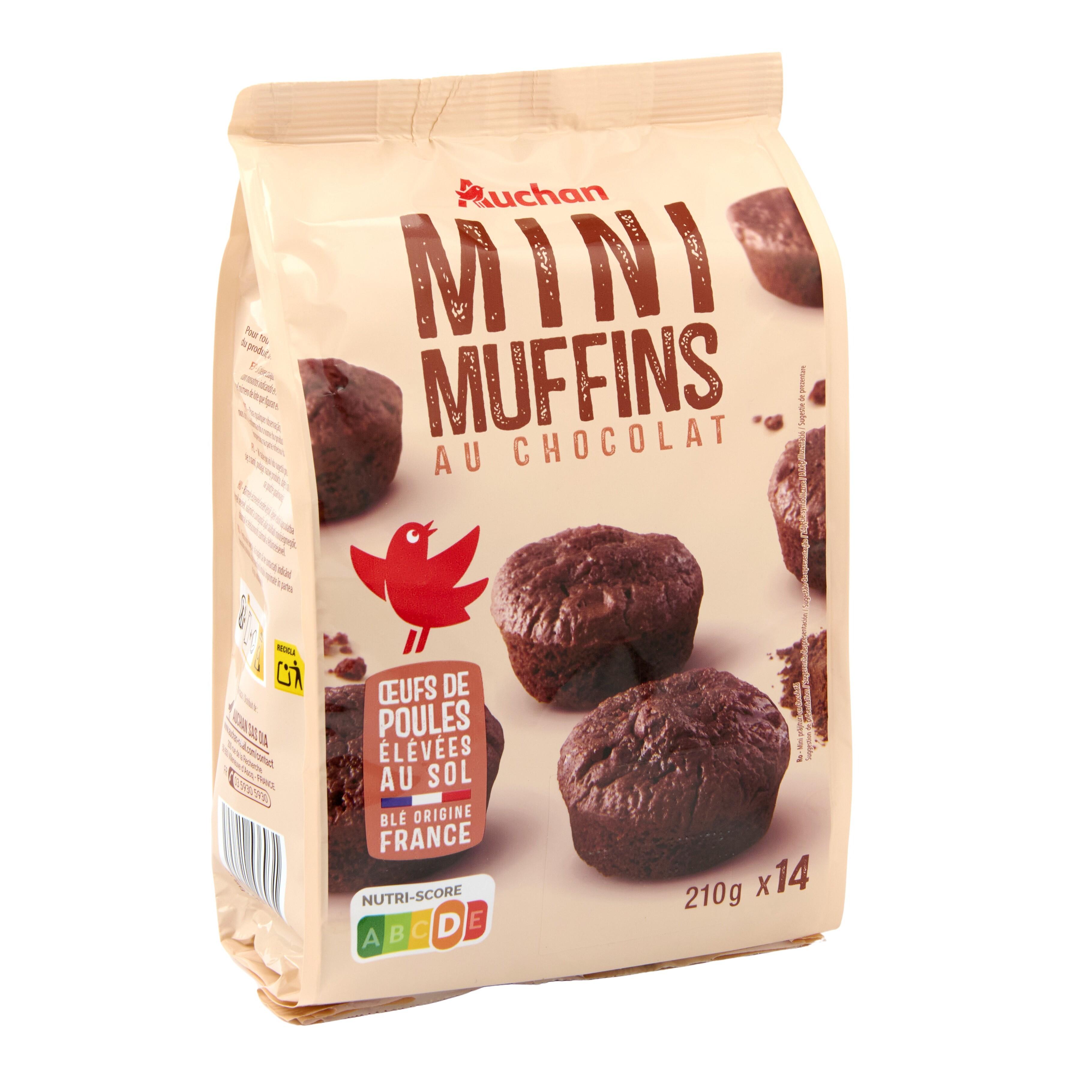 Voir la diapositive 5 : AUCHAN Mini muffins au chocolat 14 muffins 210g