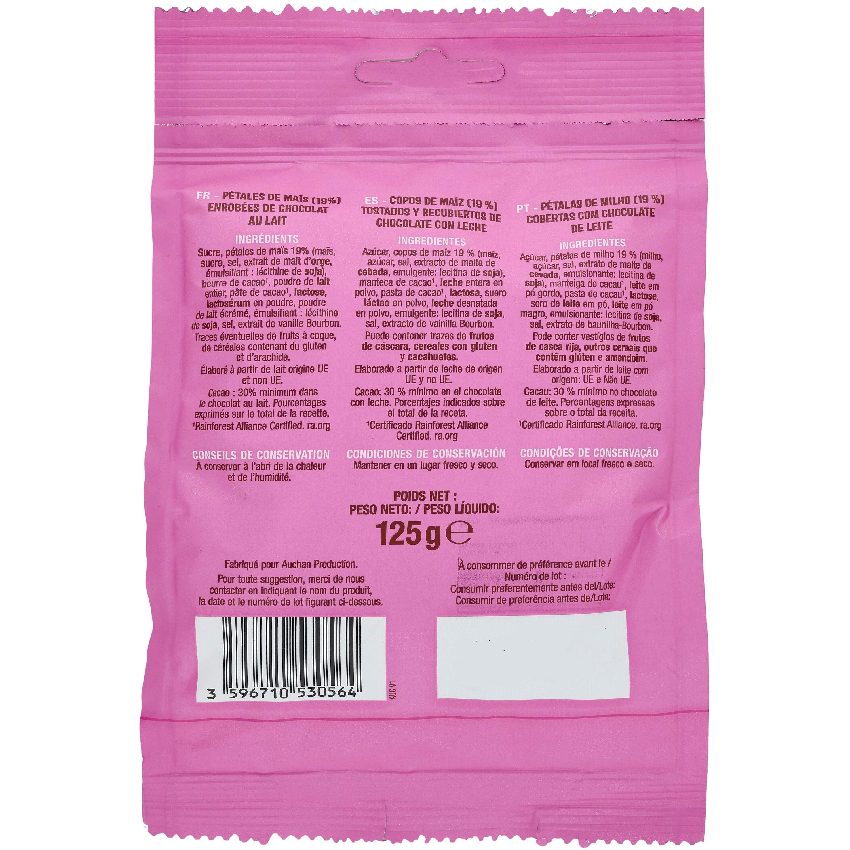 Voir la diapositive 4 : AUCHAN Roses des sables au chocolat au lait 125g