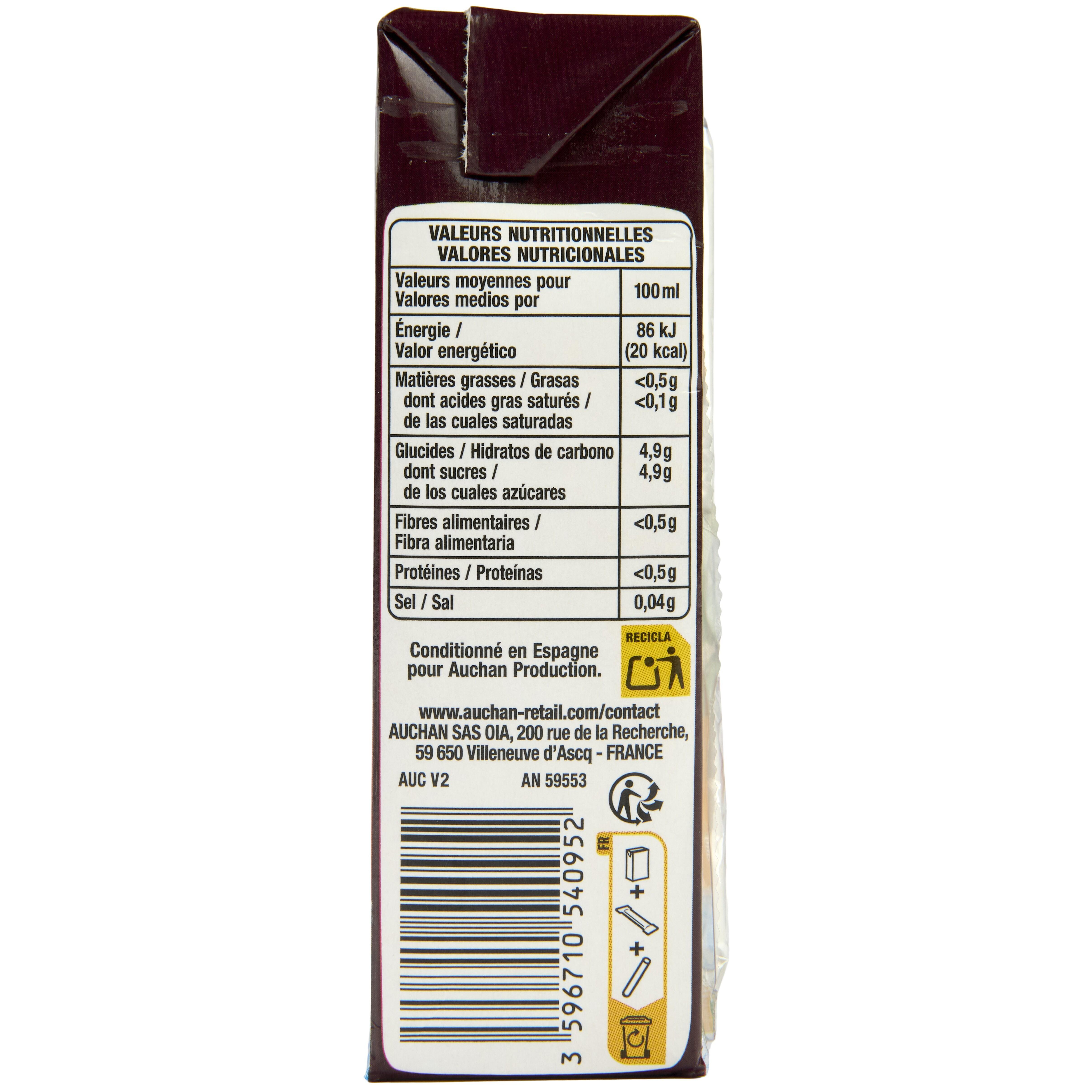 Voir la diapositive 3 : AUCHAN Thé glacé pêche en briquettes 6x20cl
