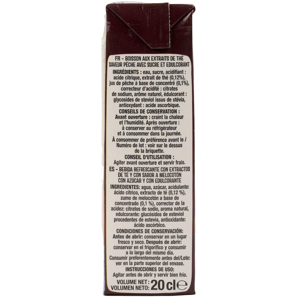 AUCHAN Thé glacé pêche en briquettes 6x20cl