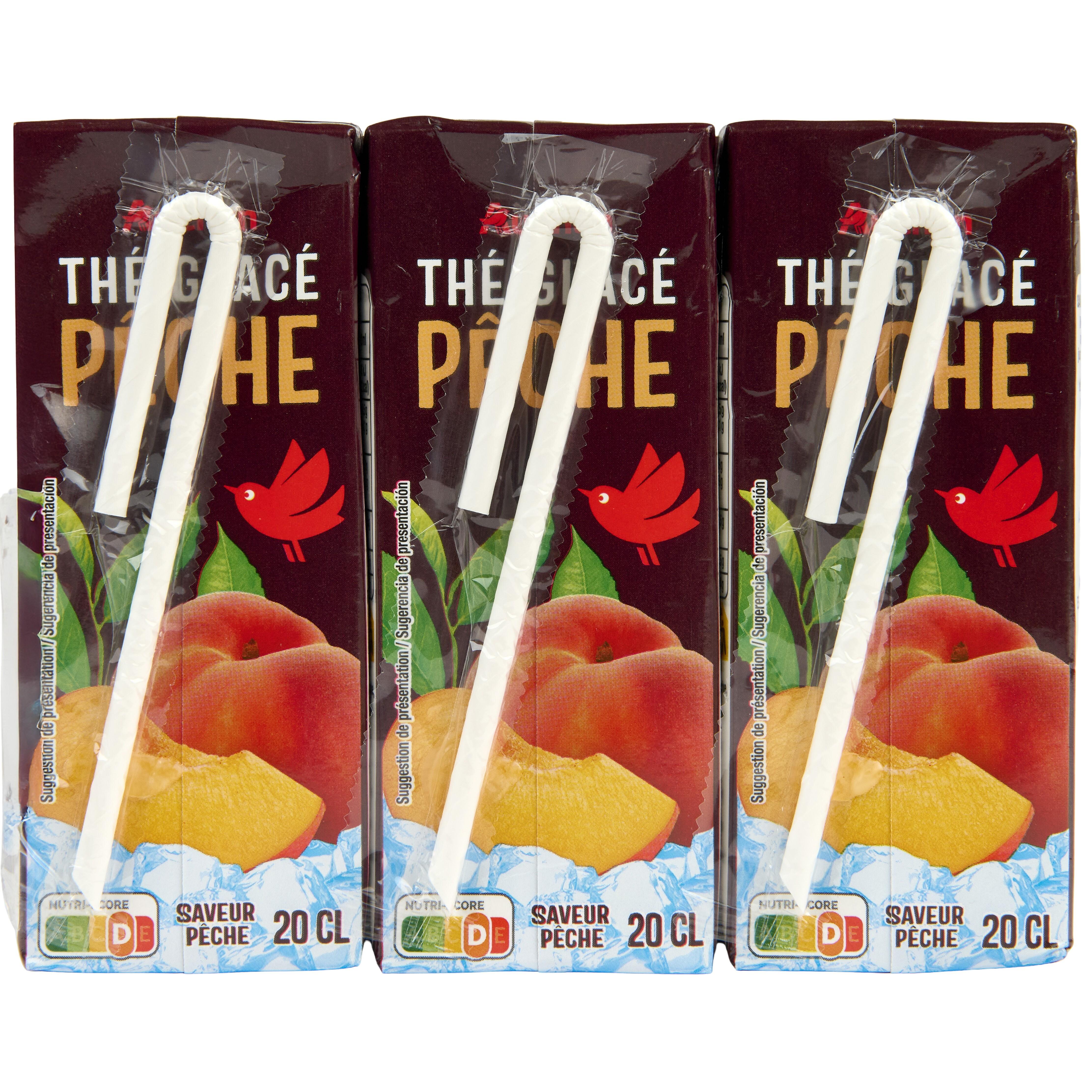 Voir la diapositive 4 : AUCHAN Thé glacé pêche en briquettes 6x20cl