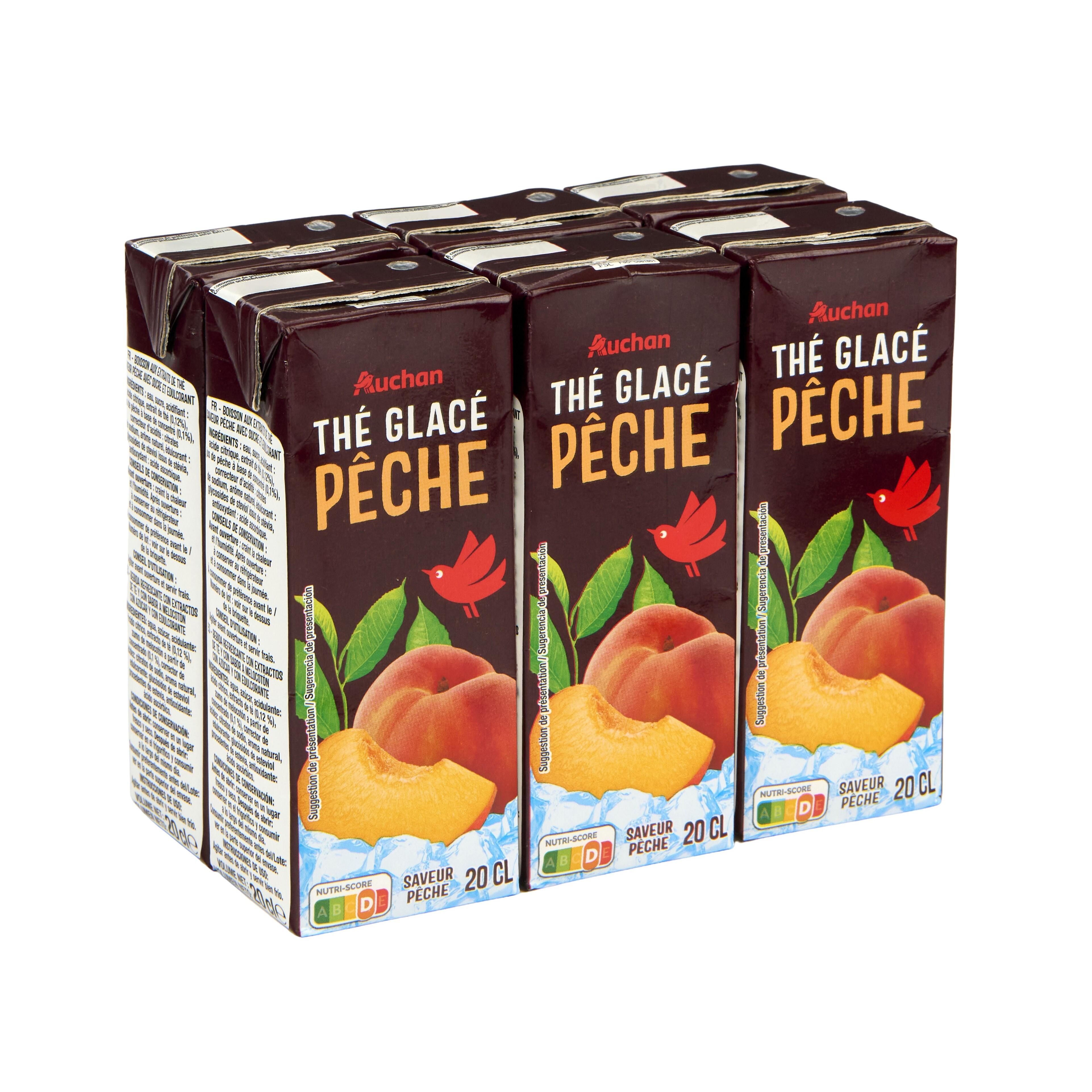 Voir la diapositive 5 : AUCHAN Thé glacé pêche en briquettes 6x20cl