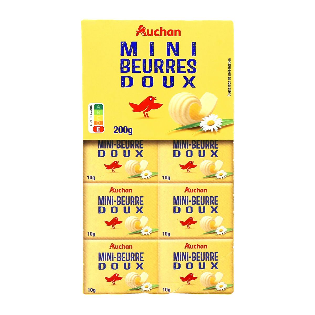 AUCHAN Mini beurres doux 200g 20x10g