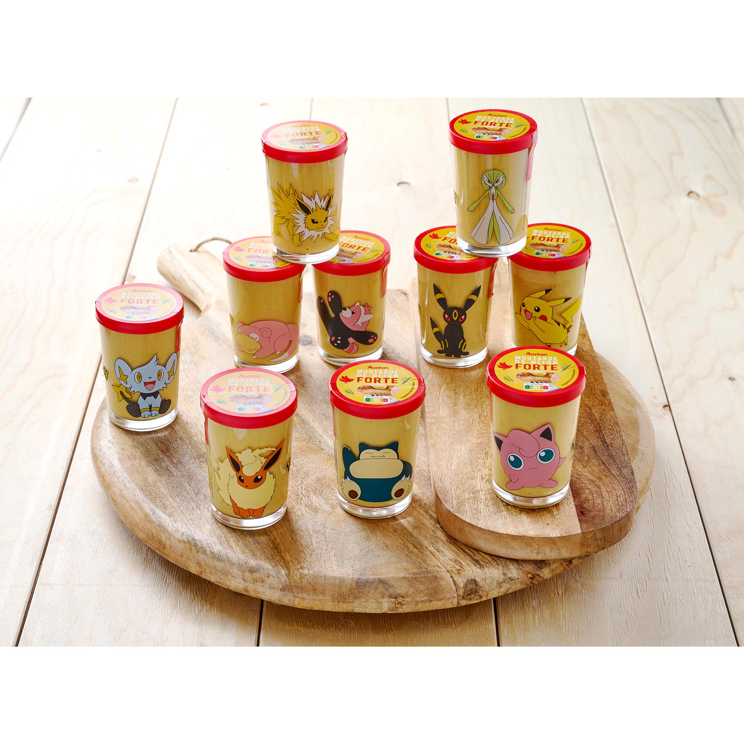 Voir la diapositive 3 : AUCHAN Moutarde de Dijon forte verre collection Pokemon 195g
