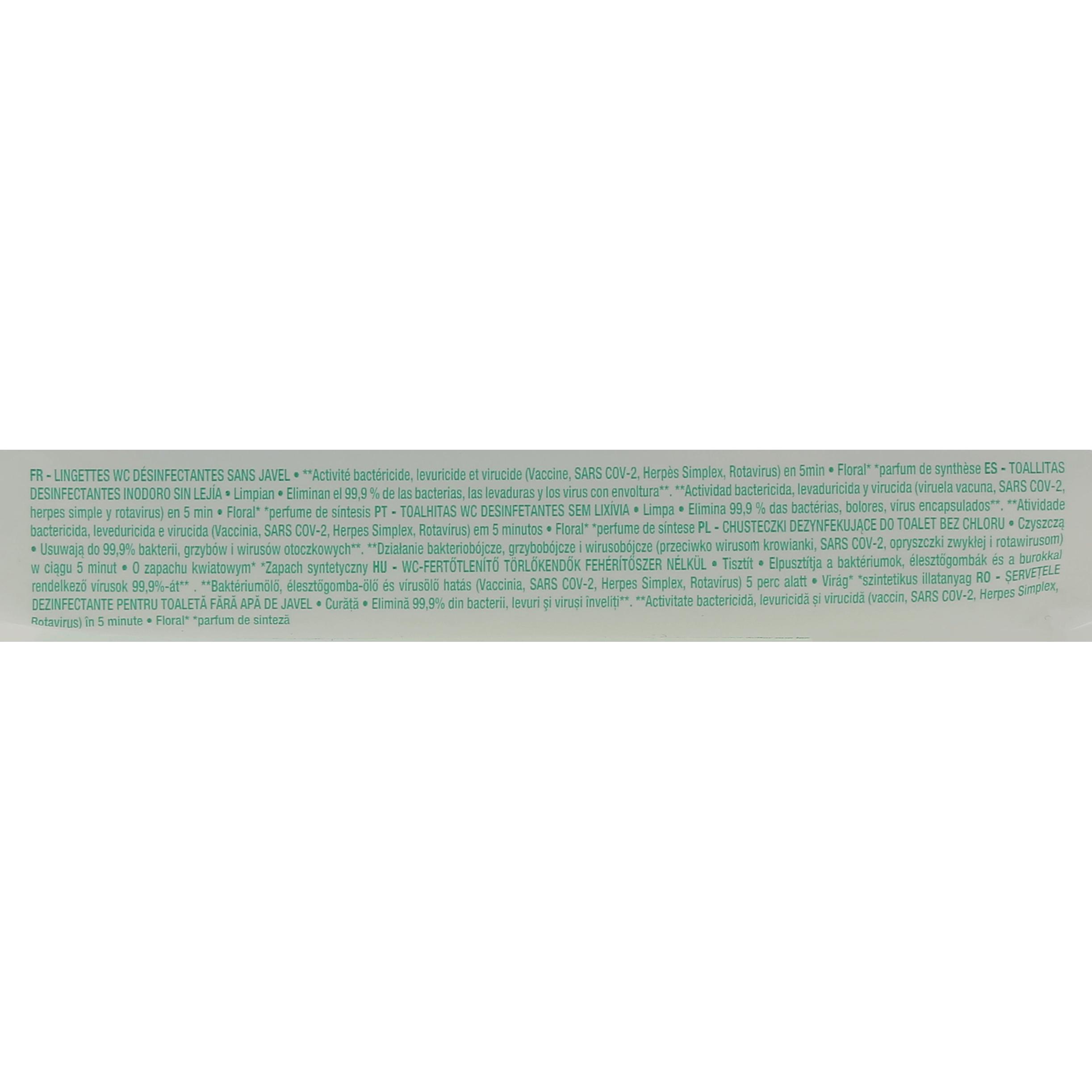 Voir la diapositive 2 : AUCHAN Lingettes WC désinfectantes sans javel 40 lingettes
