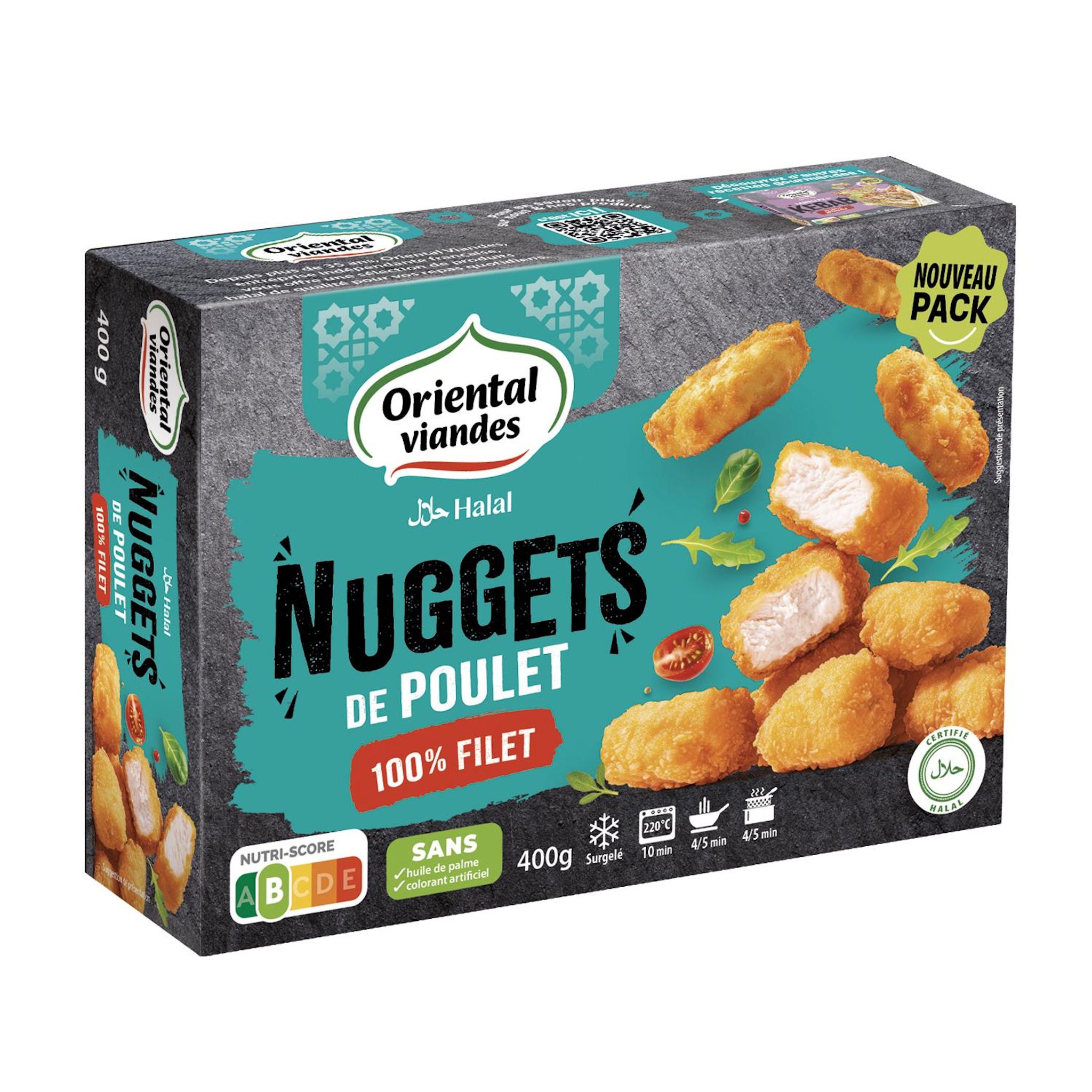 ORIENTAL VIANDES Nuggets de poulet halal 400g