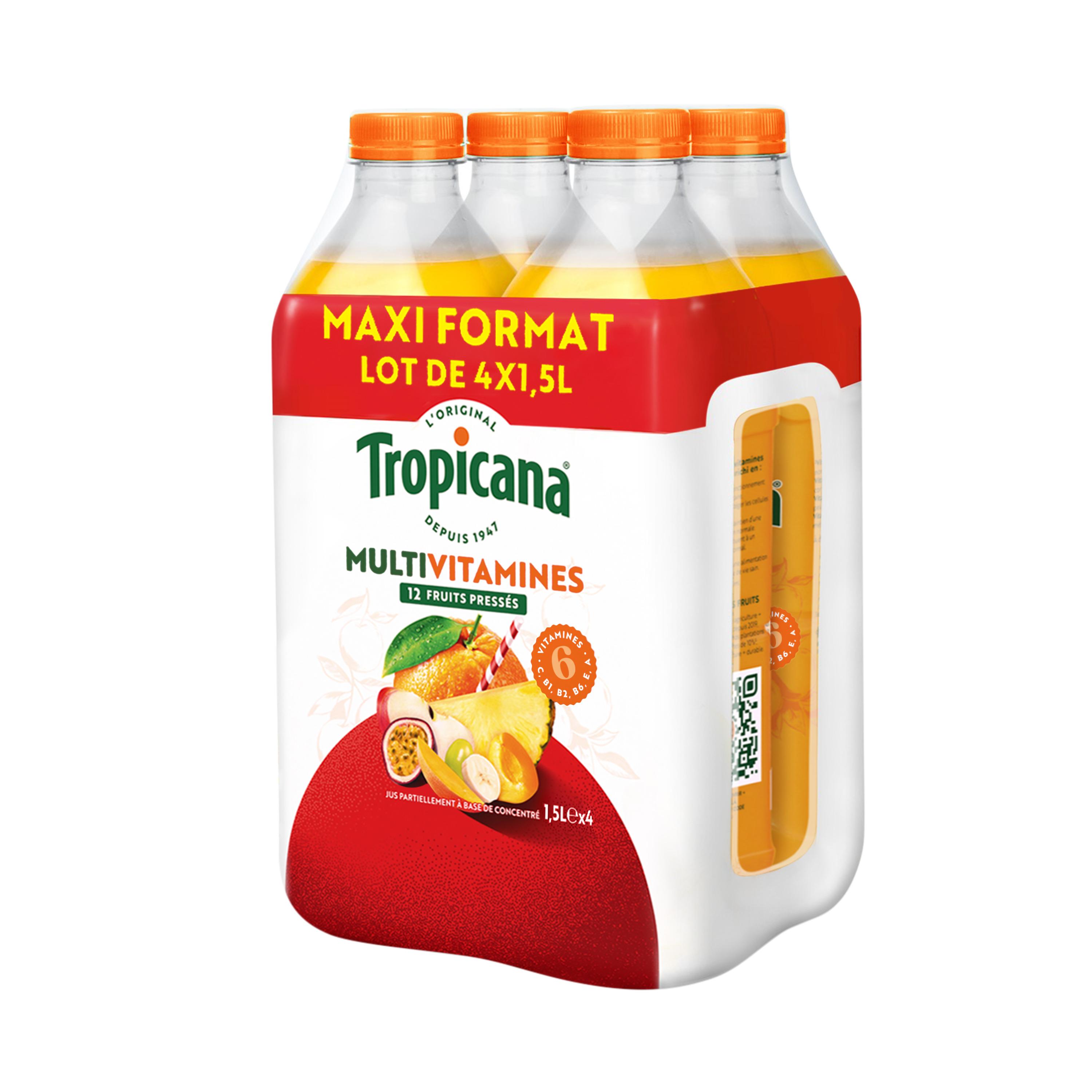 TROPICANA Jus multivitaminé aux 12 fruits pressés 4x1.5l