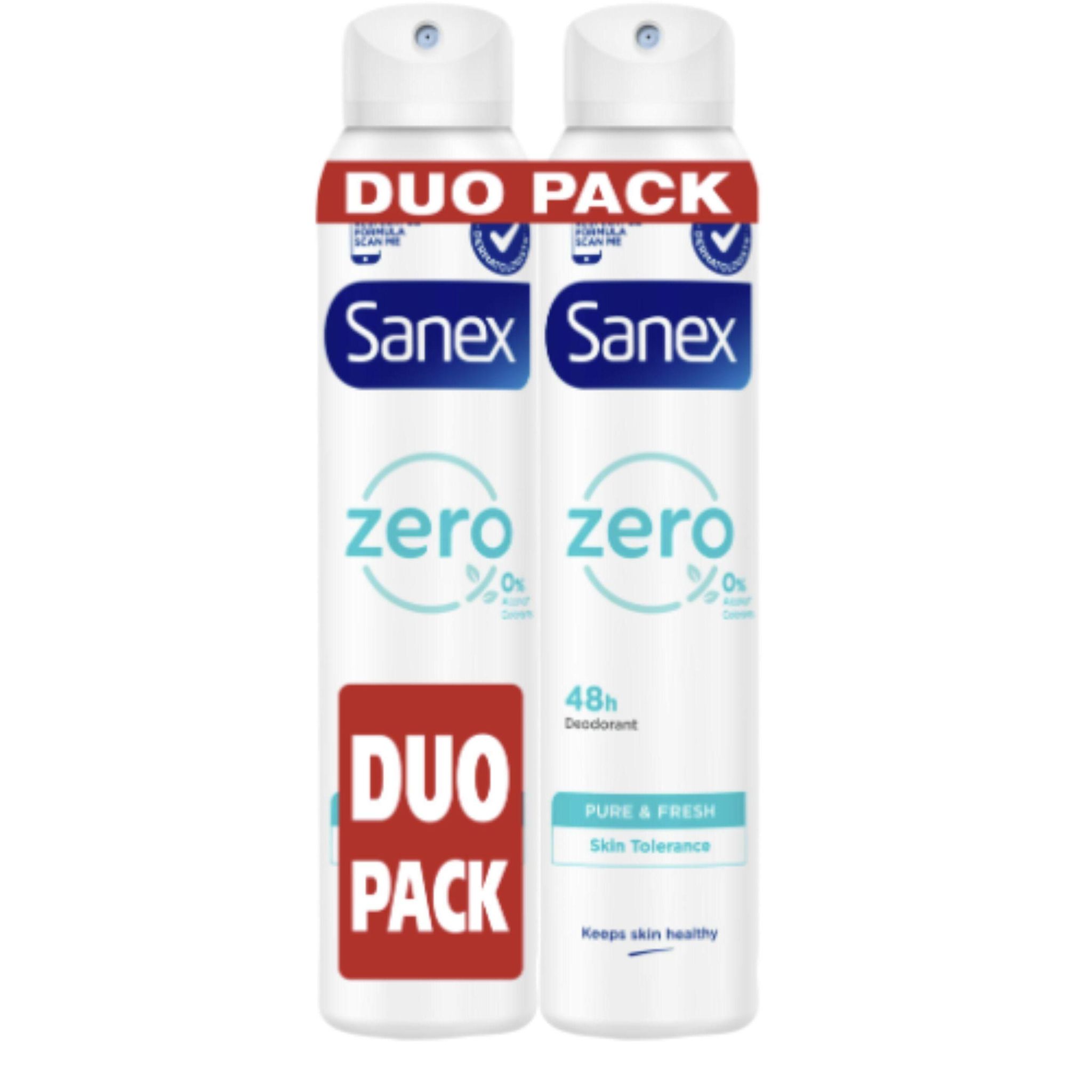 SANEX Déodorant zéro pure & fresh 48h 2x200ml