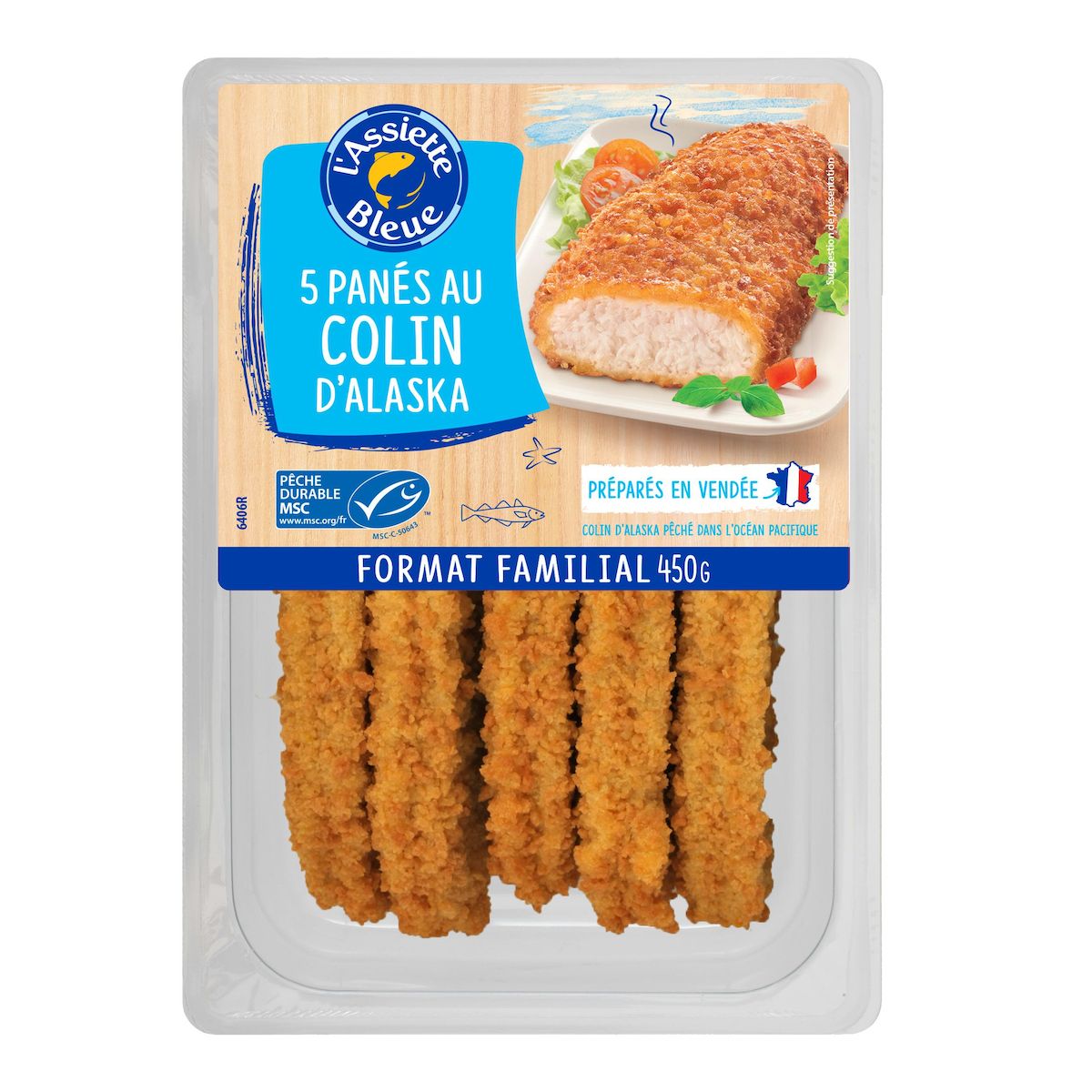 L'ASSIETTE BLEUE Panés au colin d'Alaska 5 pièces 450g