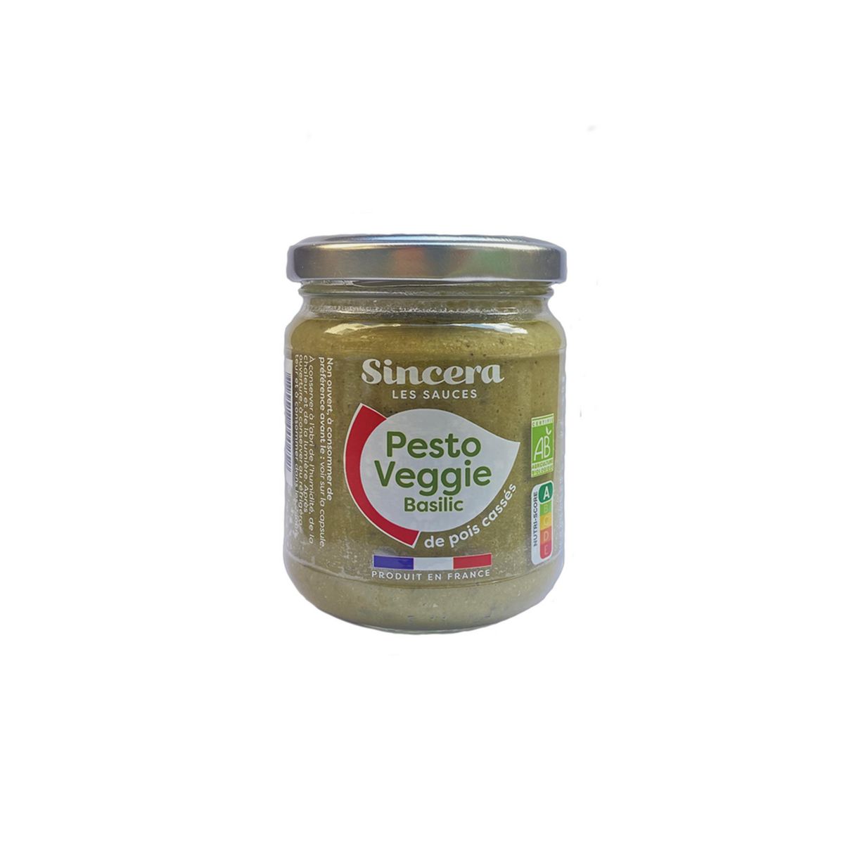 SINCERA Sauce pesto pois cassé basilic bio 170g