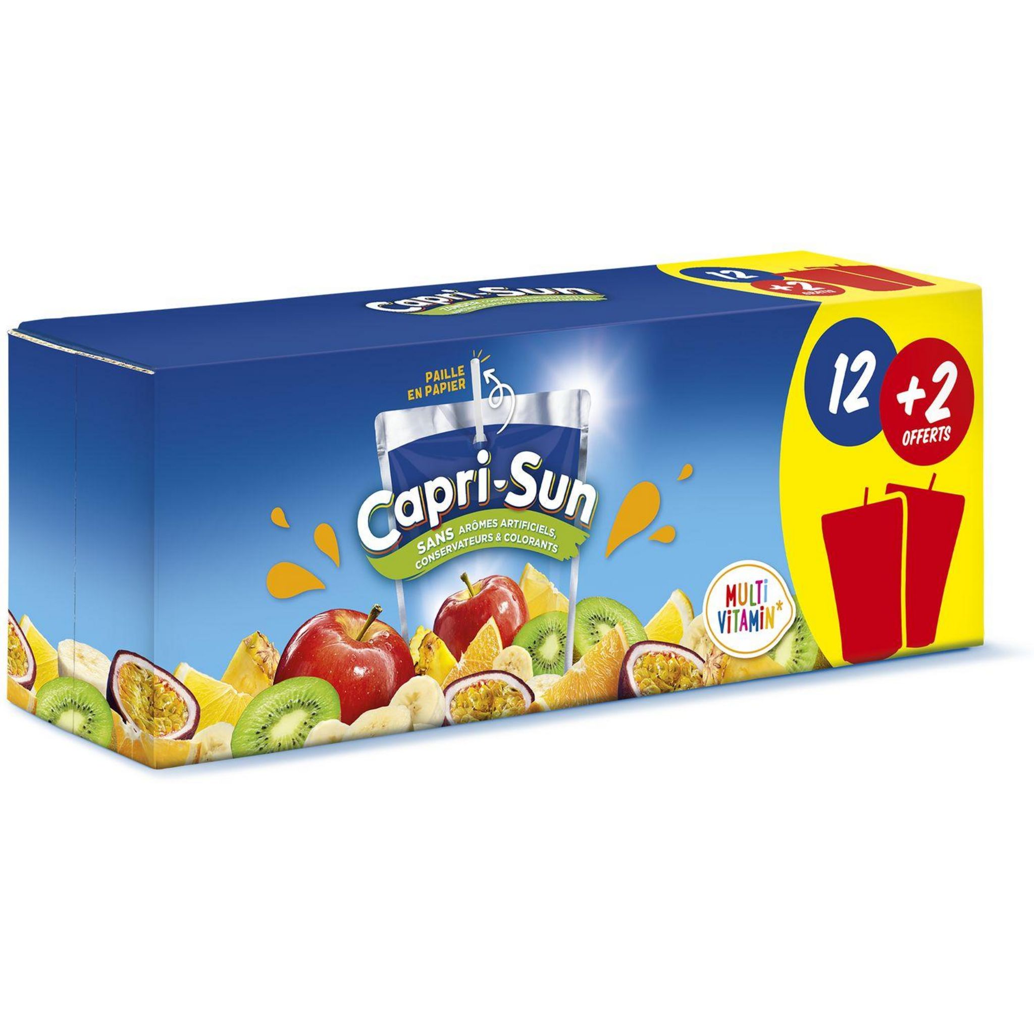 CAPRI-SUN Boisson au jus de fruit multivitaminé poches 12+2 offerts 14x20cl