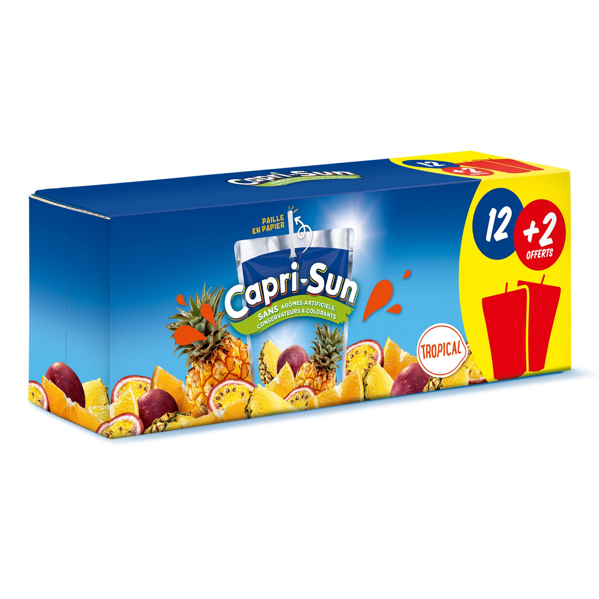 CAPRI-SUN Boisson au jus de fruits tropical poches 12+2 offertes 14x20cl