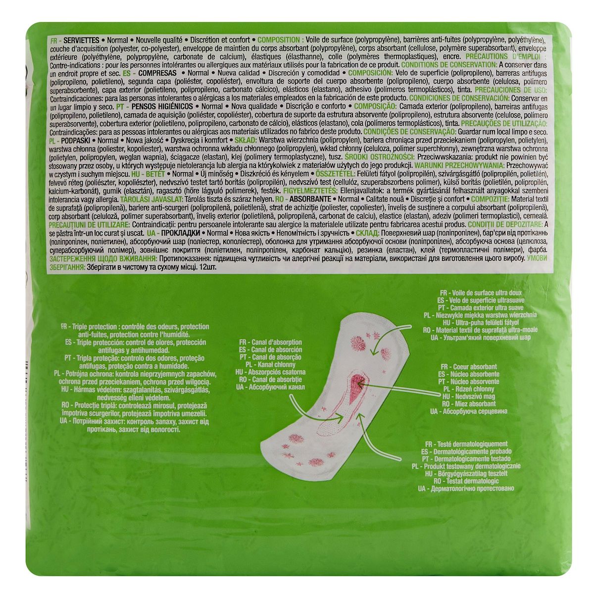 AUCHAN Serviettes hygiéniques normales 24 serviettes