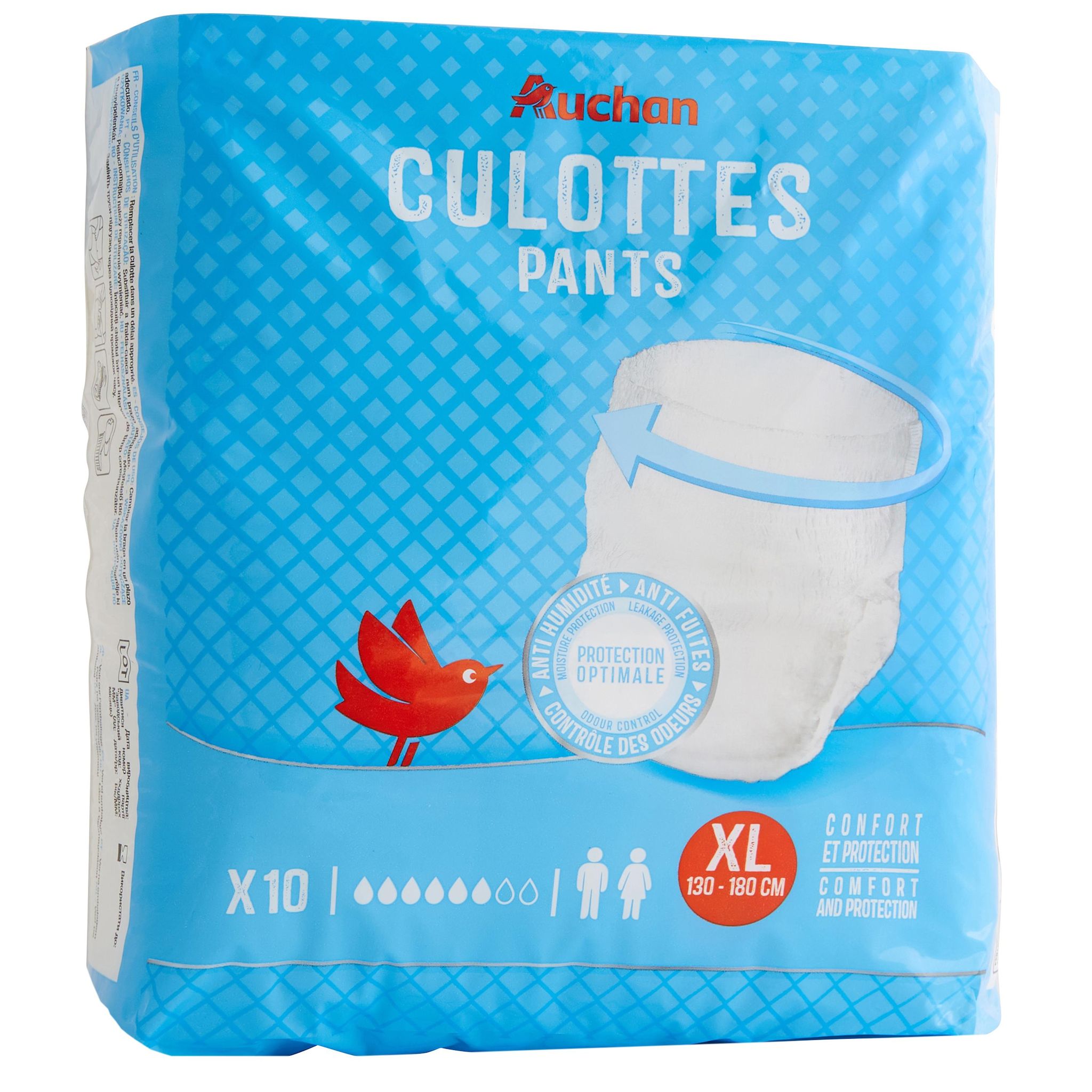 Voir la diapositive 2 : AUCHAN Culottes adultes taille XL 130-180cm 10 culottes