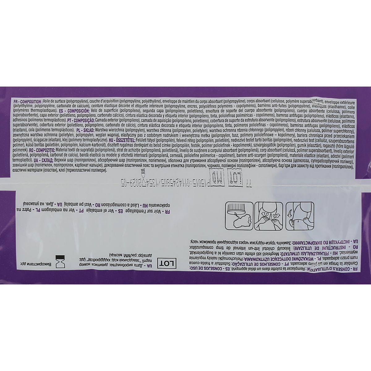 AUCHAN Culottes discreet incontinence blanc décoré taille M 70-100cm 10 culottes