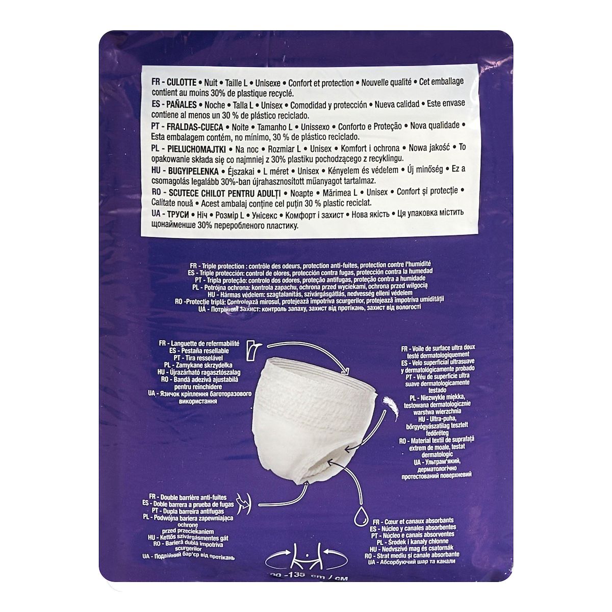 AUCHAN Culottes nuit taille L 10 culottes