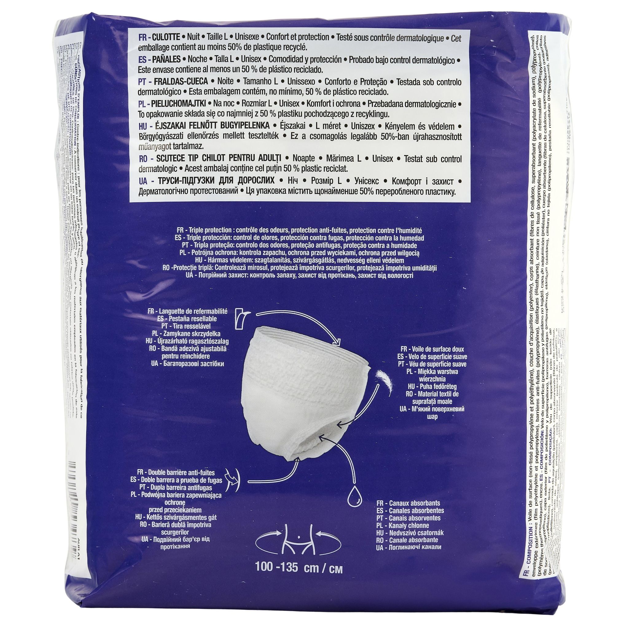 Voir la diapositive 5 : AUCHAN Culottes nuit taille L 10 culottes