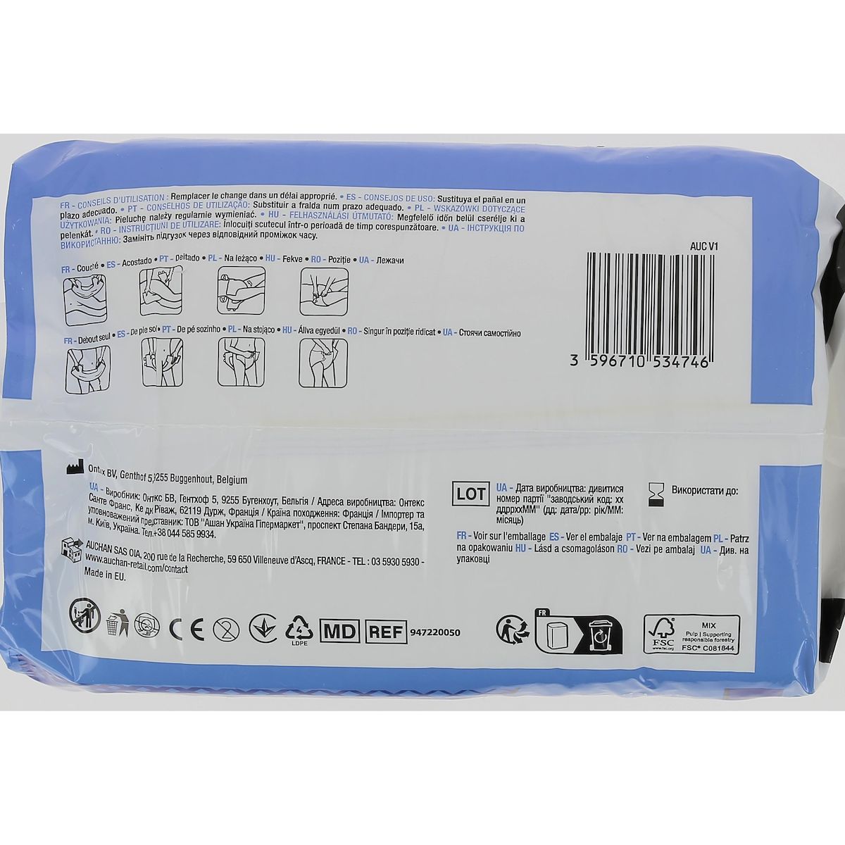 AUCHAN Changes complets taille M 20 changes