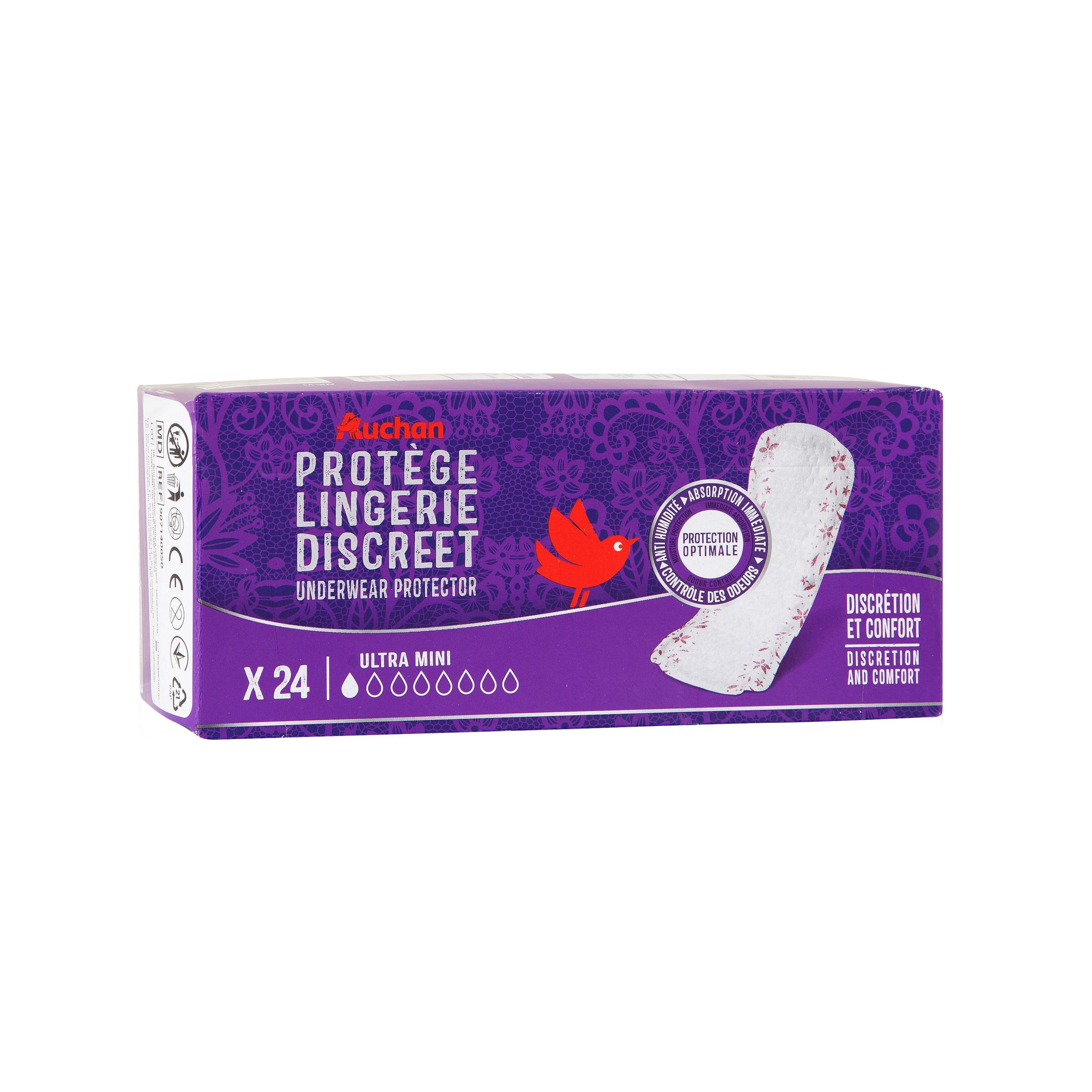 Voir la diapositive 3 : AUCHAN Protège lingerie discreet ultra mini 24 protèges lingeries