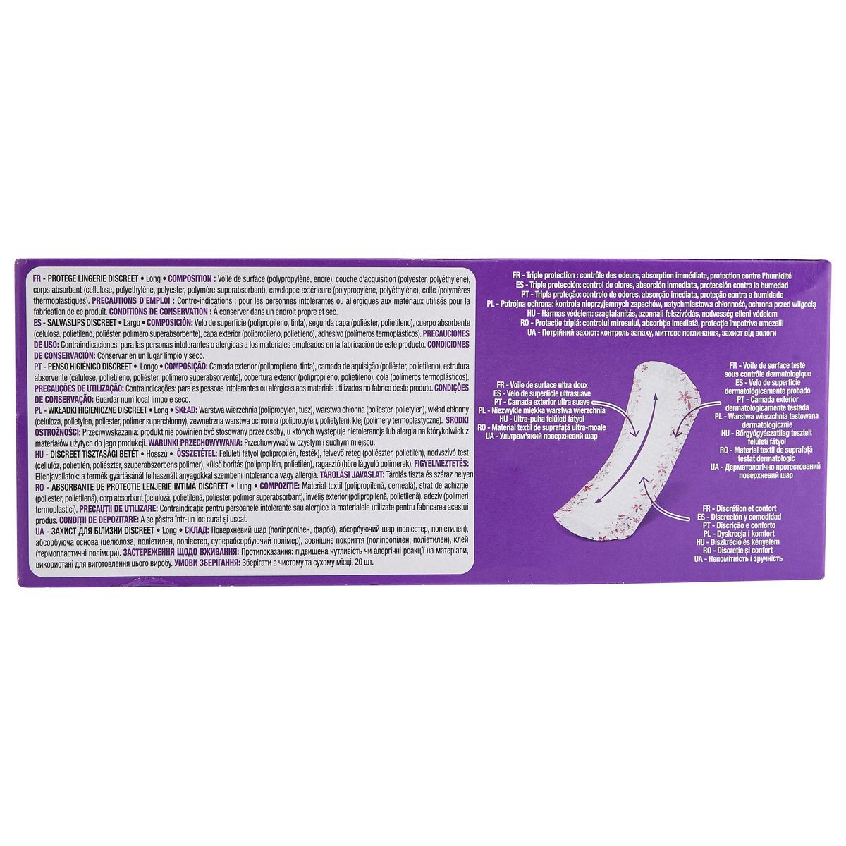 AUCHAN Protège lingerie discrétion et confort long 20 protèges lingeries