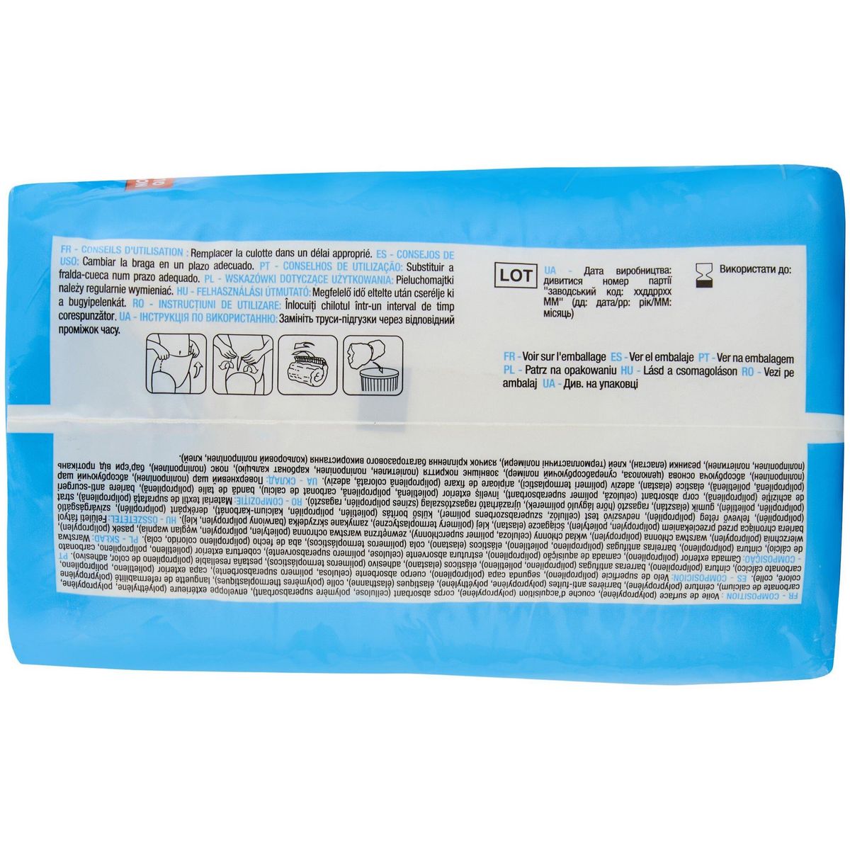 AUCHAN Culottes incontinence jour taille M 70-100cm 12 culottes