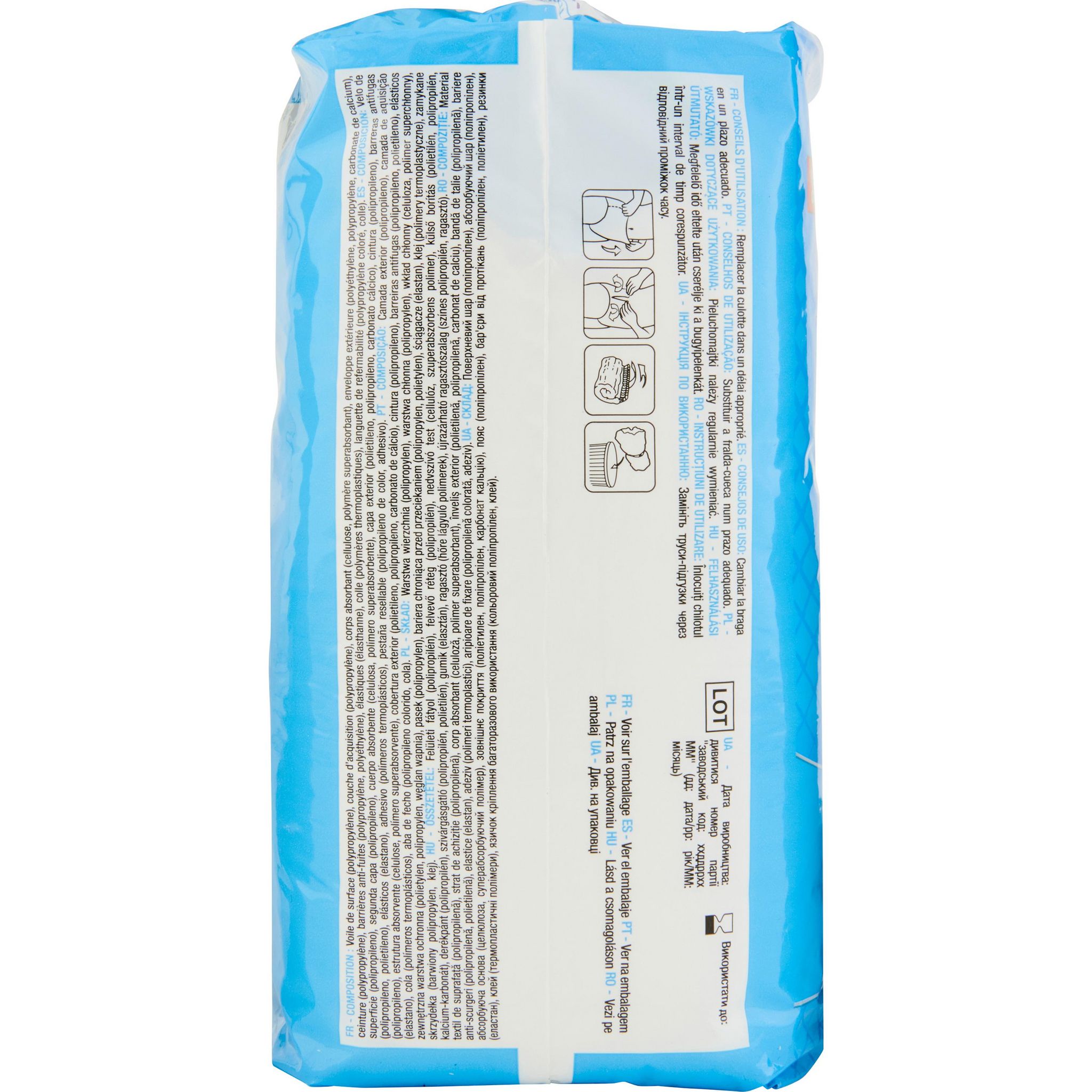 Voir la diapositive 4 : AUCHAN Culottes incontinence taille L 100-135cm 10 culottes