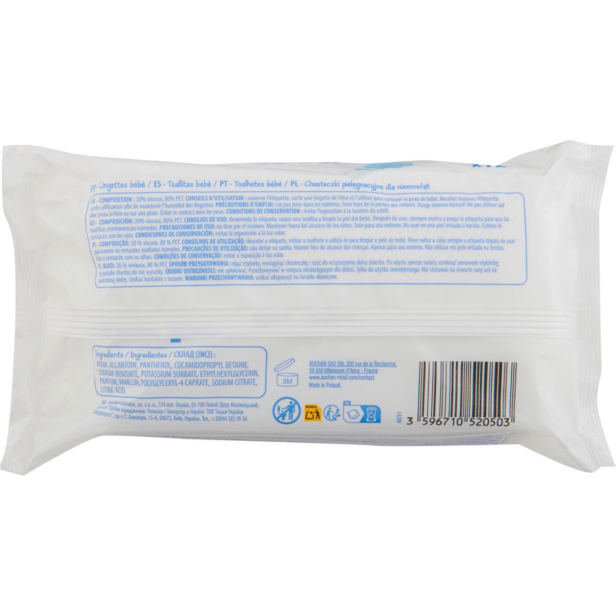 POUCE Lingettes bébé 72 lingettes