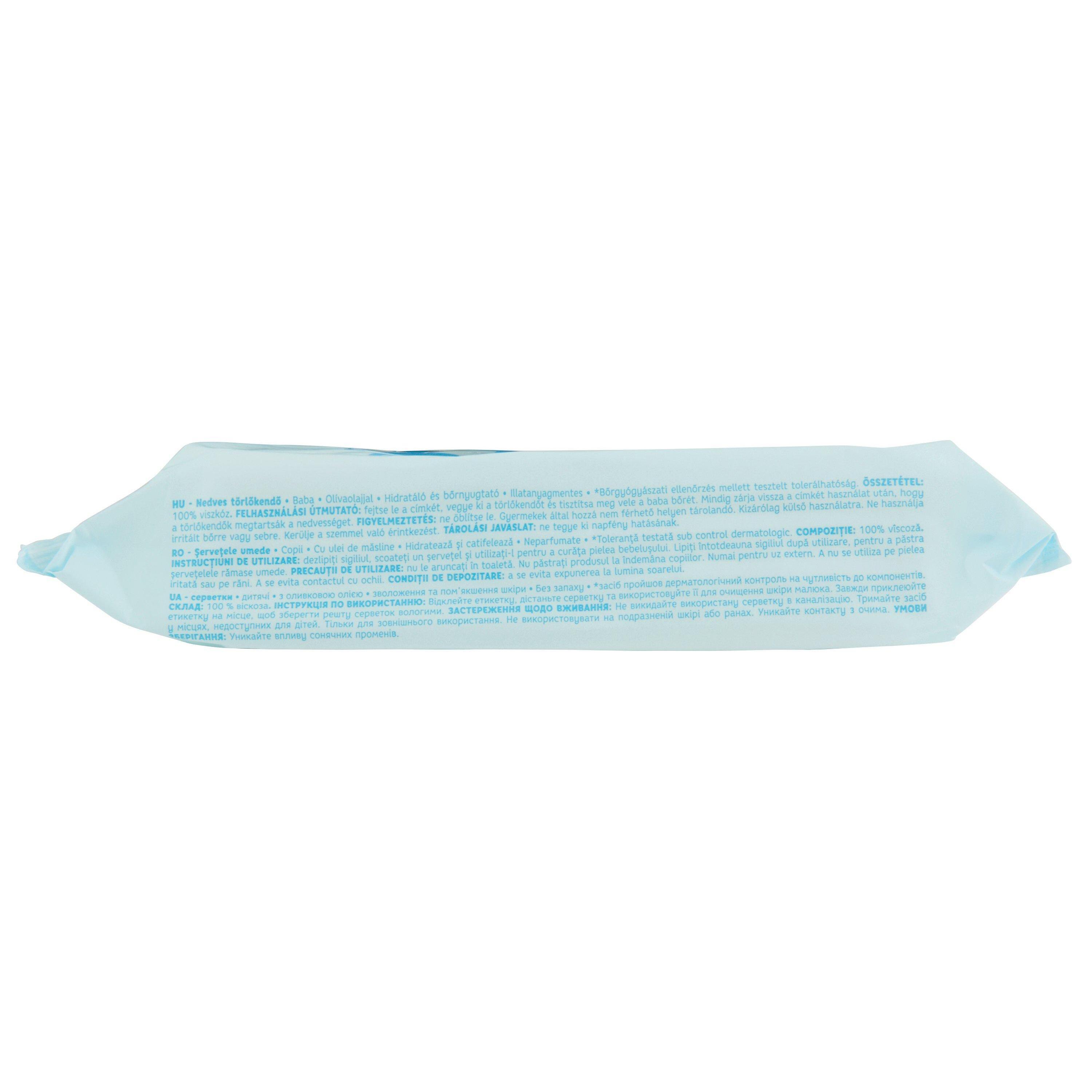 Voir la diapositive 2 : AUCHAN BABY Lingettes à l'huile d'olive 64 lingettes