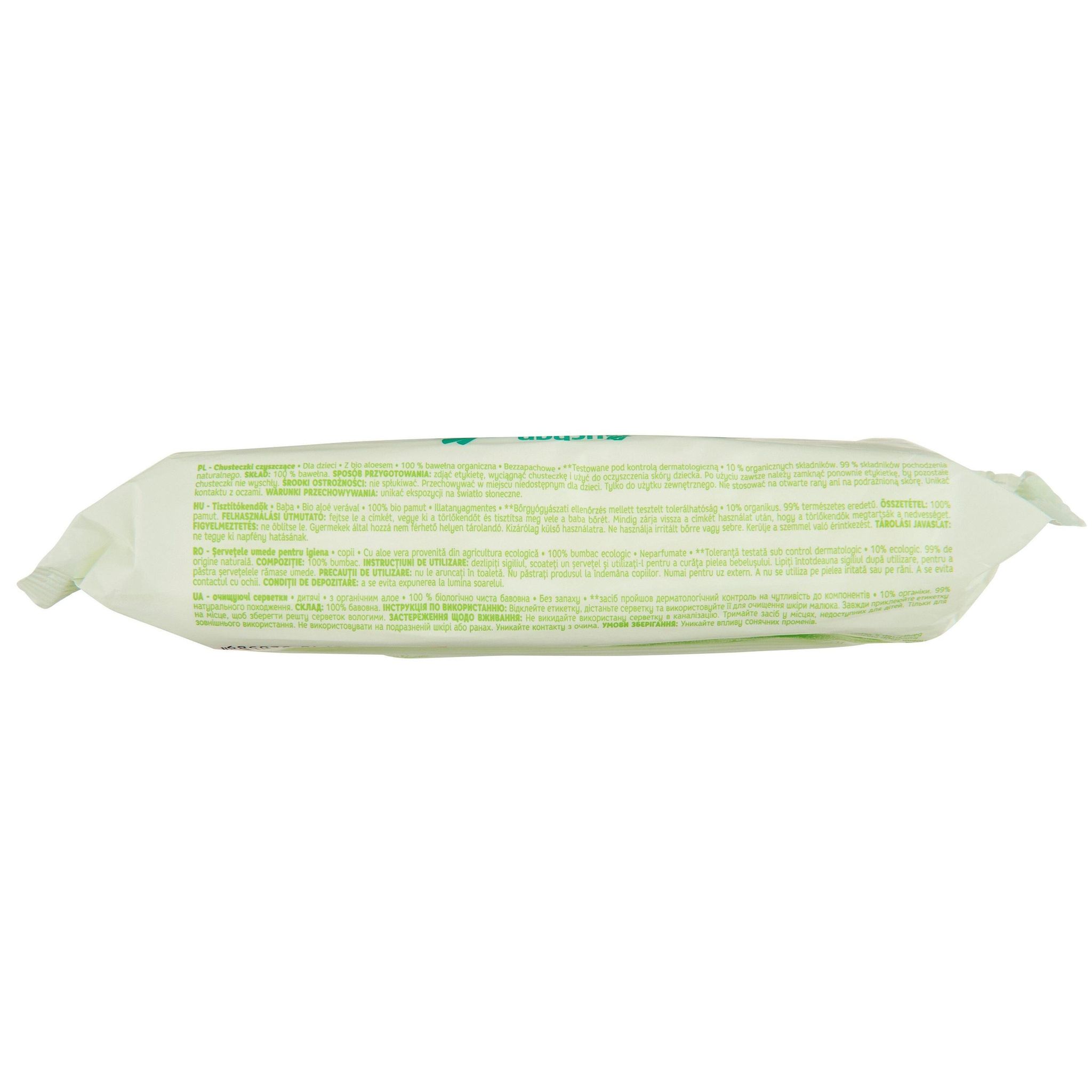 Voir la diapositive 2 : AUCHAN BABY Lingettes nettoyantes aloe vera bio x64
