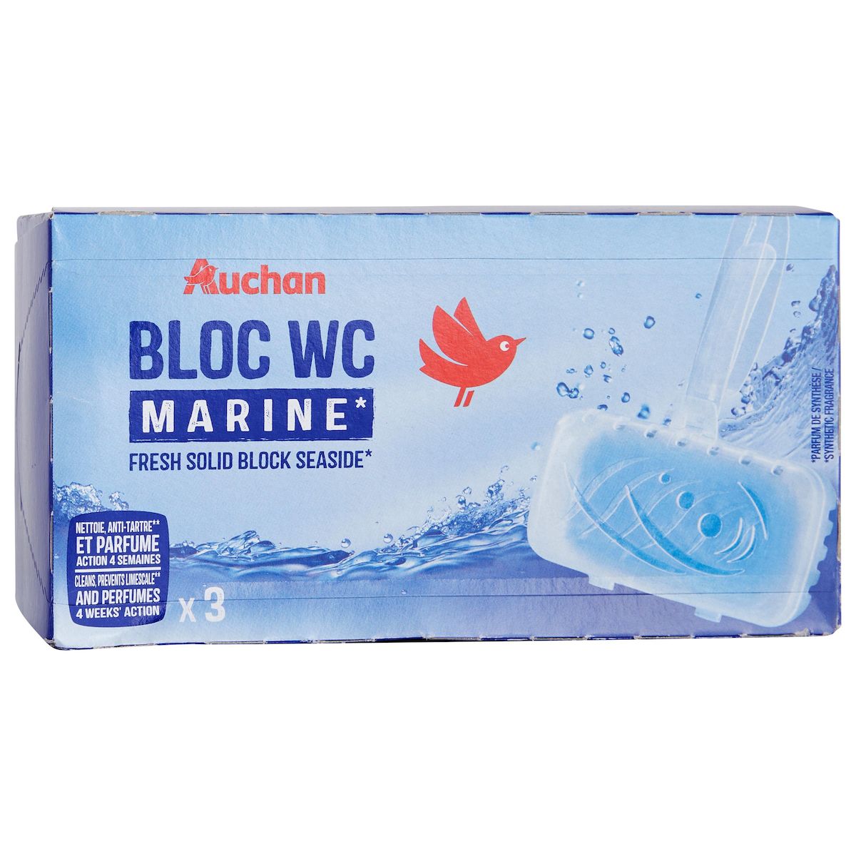 AUCHAN Bloc WC solide marine 3 blocs