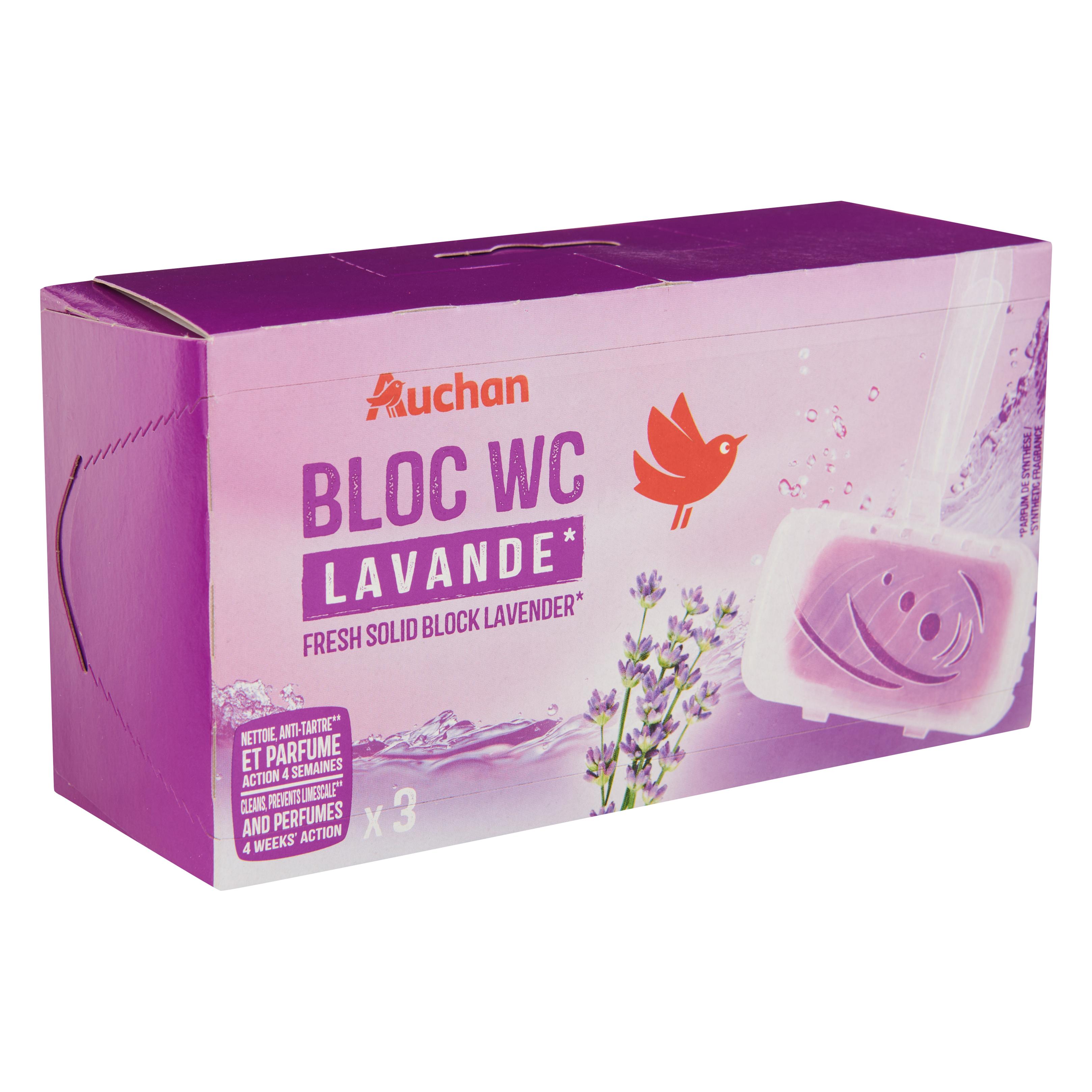 Voir la diapositive 3 : AUCHAN Bloc WC nettoyant fraîcheur lavandes 3 pièces