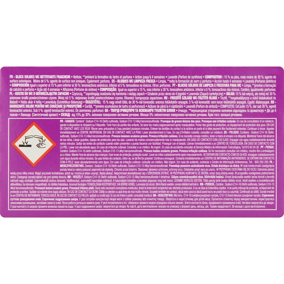 AUCHAN Bloc WC nettoyant fraîcheur lavandes 3 pièces